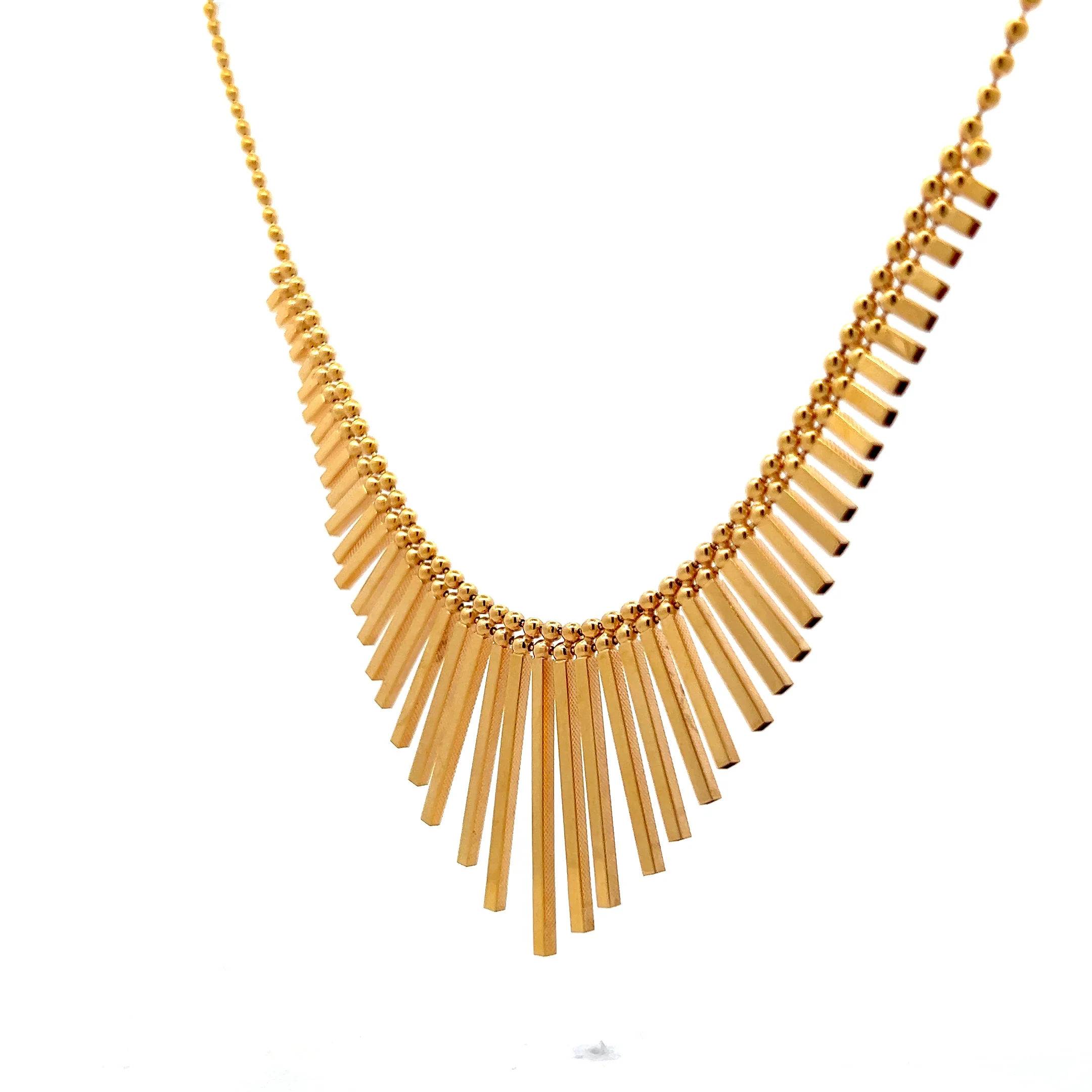 16 Inch Fringe Statement Necklace in 14k Yellow Gold - Image 2