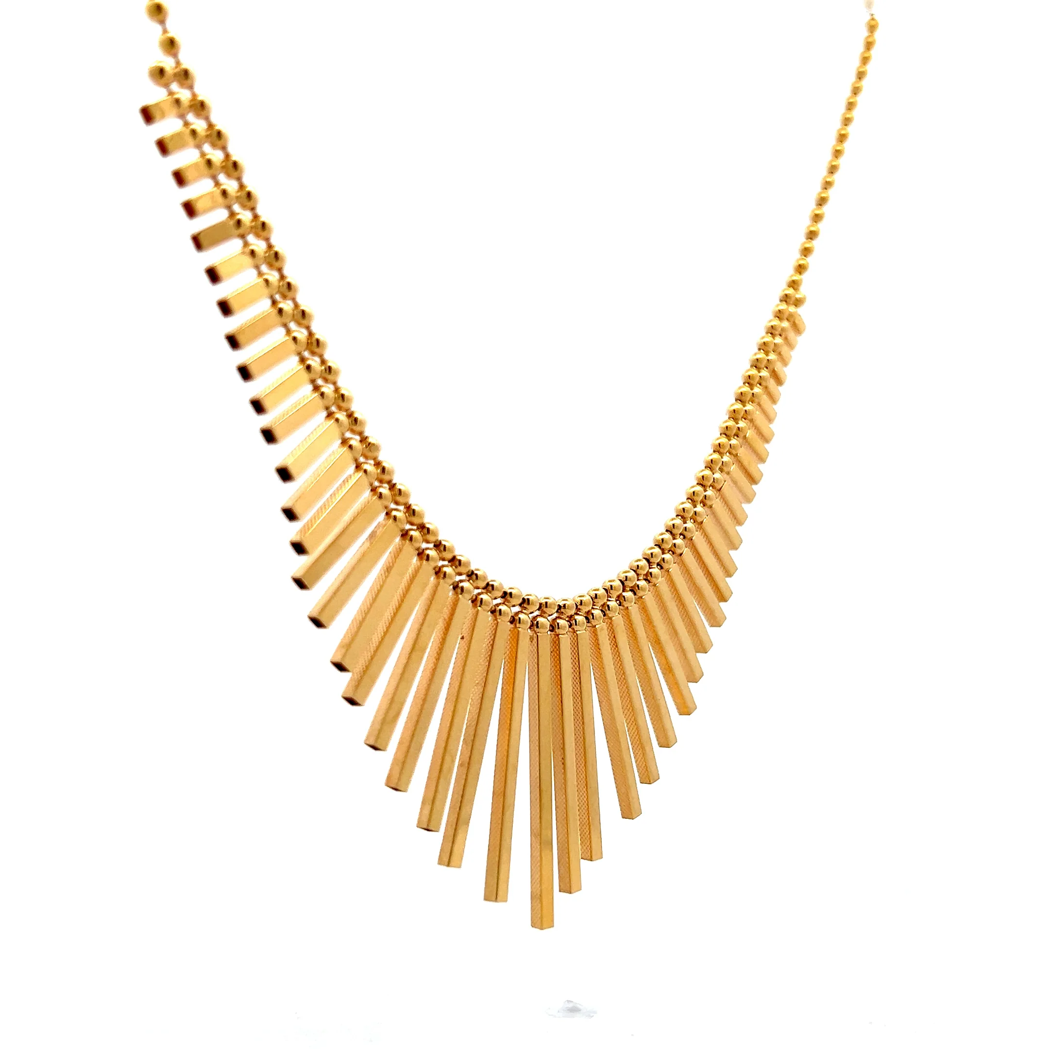 16 Inch Fringe Statement Necklace in 14k Yellow Gold - Image 3