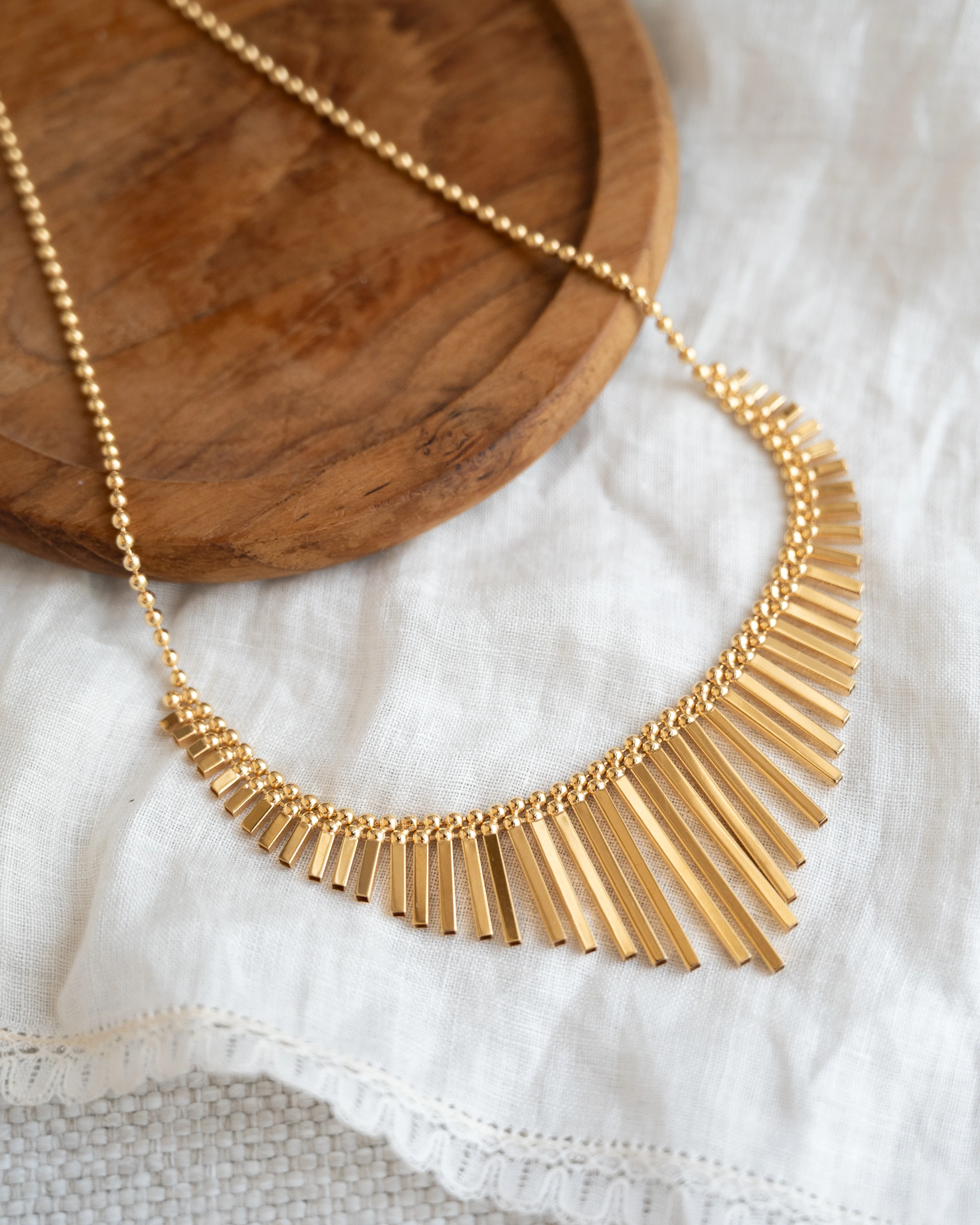 16 Inch Fringe Statement Necklace in 14k Yellow Gold - Image 5