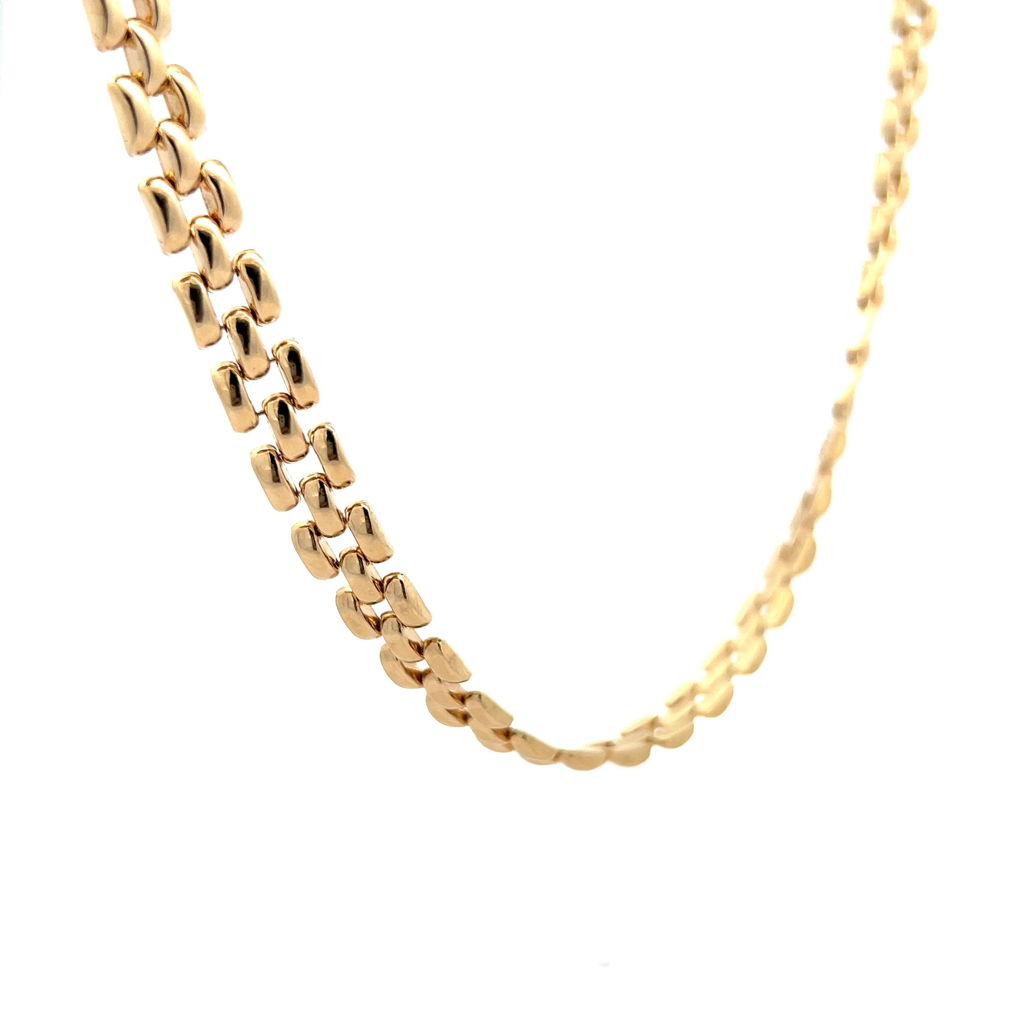 16 Inch Panther Link Necklace in 14k Yellow Gold - Image 3