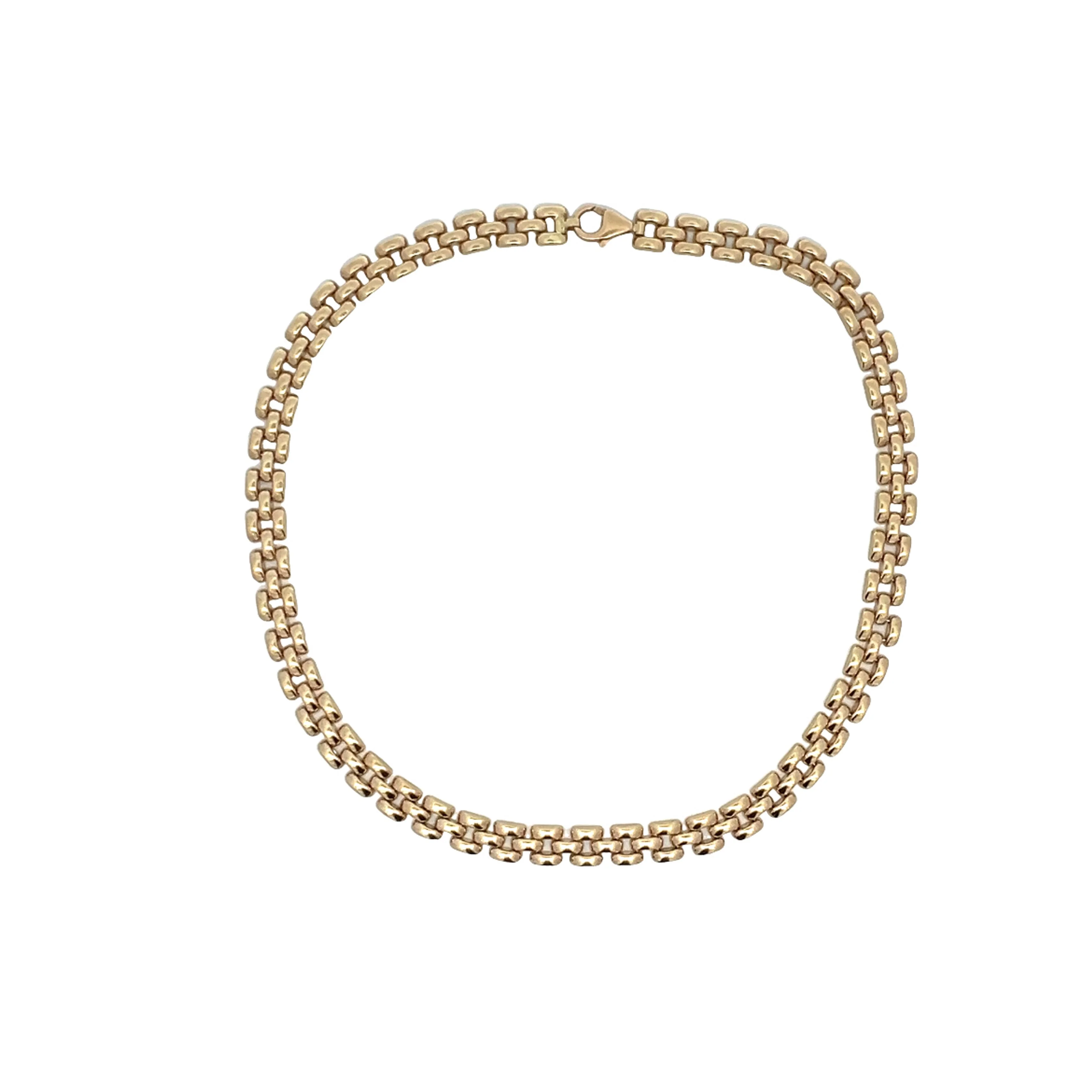 16 Inch Panther Link Necklace in 14k Yellow Gold - Image 4