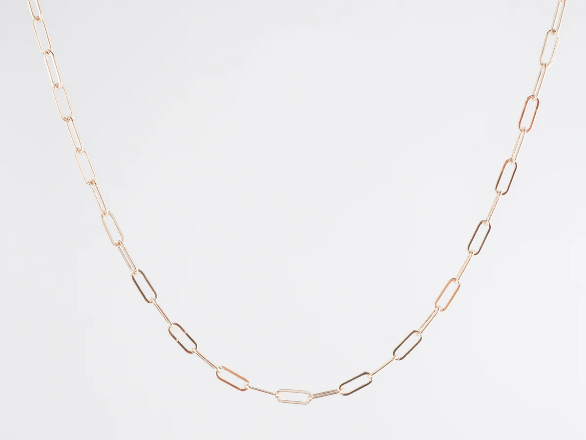 16 Inch Paperclip Chain Necklace in 14k Yellow Gold