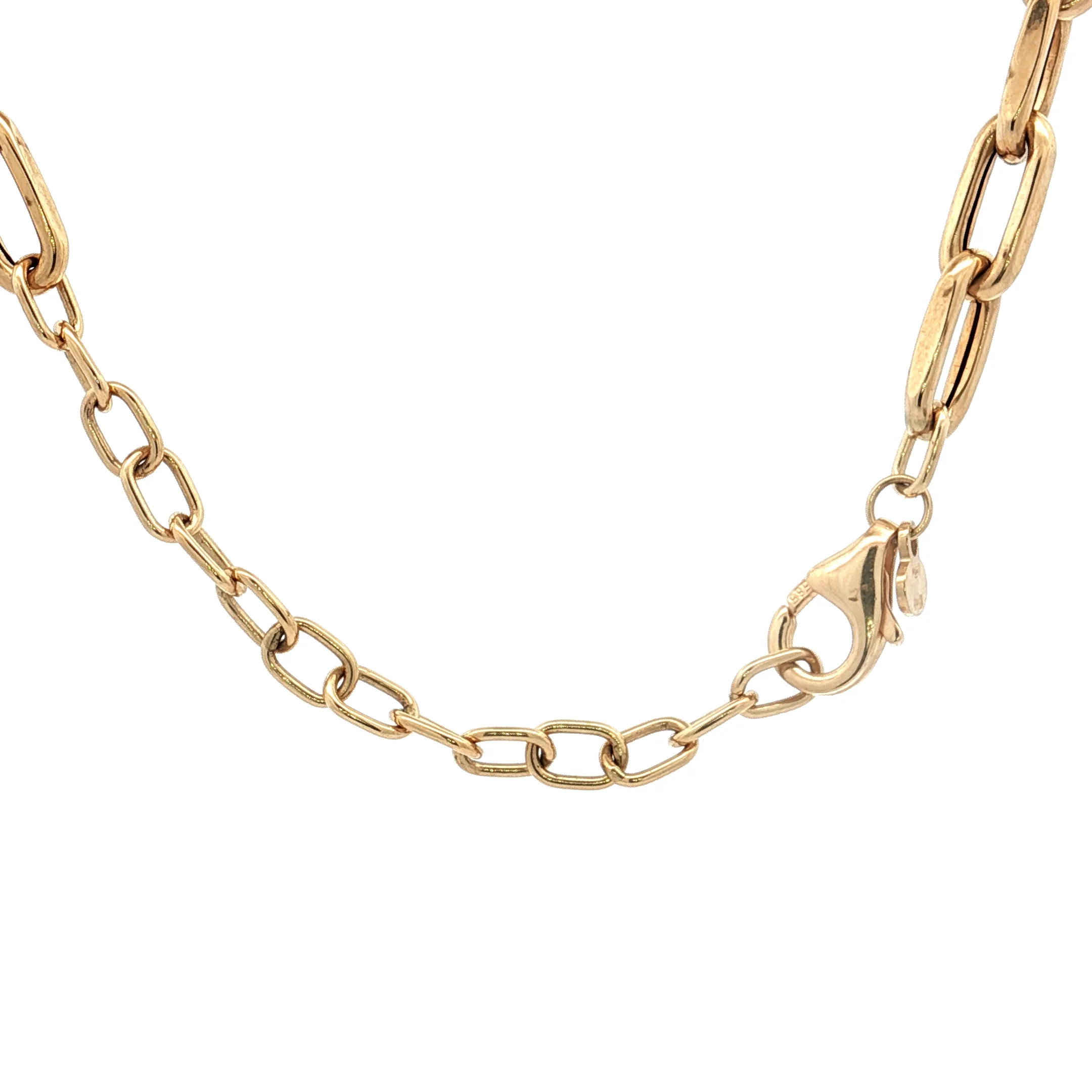 16 Inch Paperclip Lariat Necklace in 14k Yellow Gold - Image 4