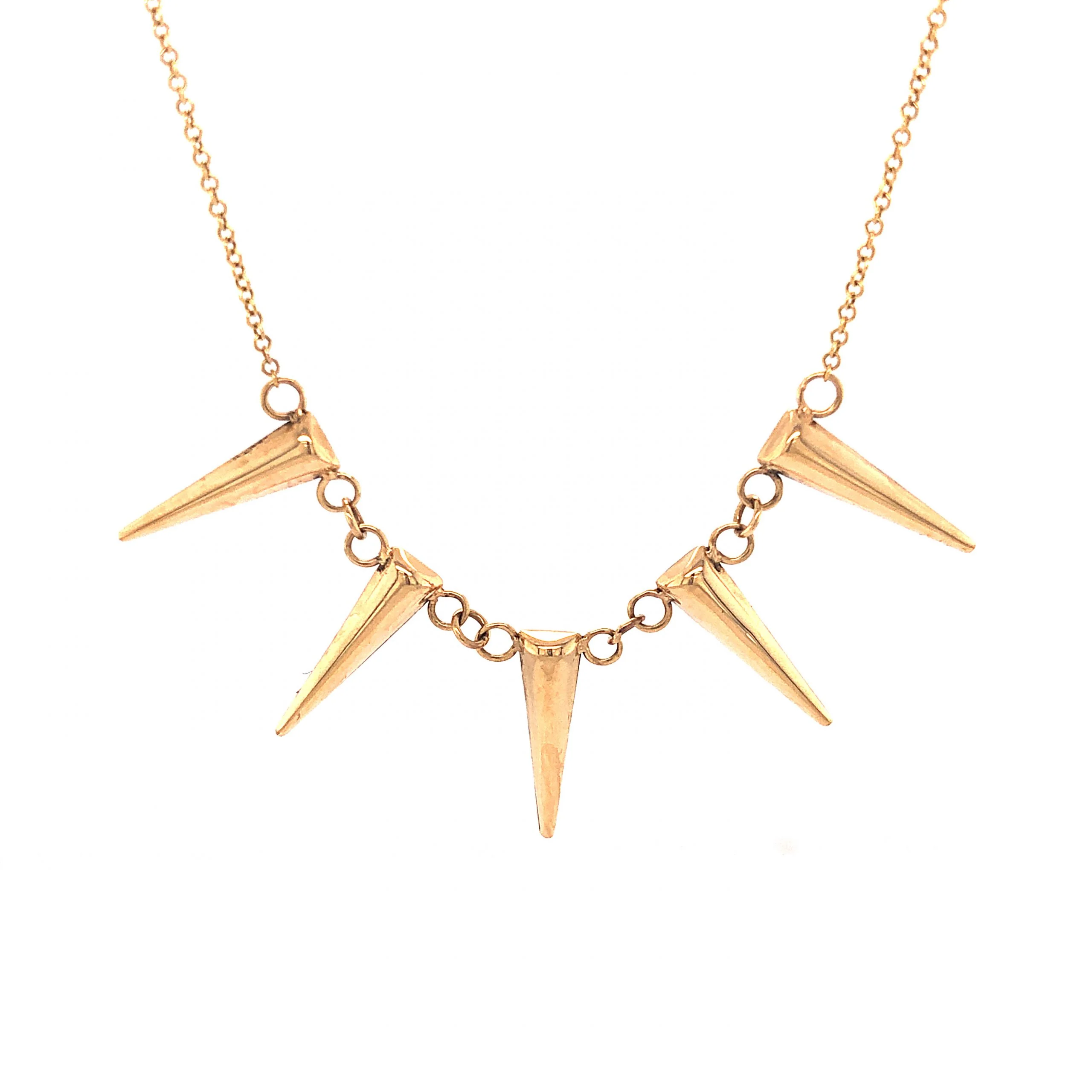 16 Inch Spike Necklace in 14k Yellow Gold - Image 2