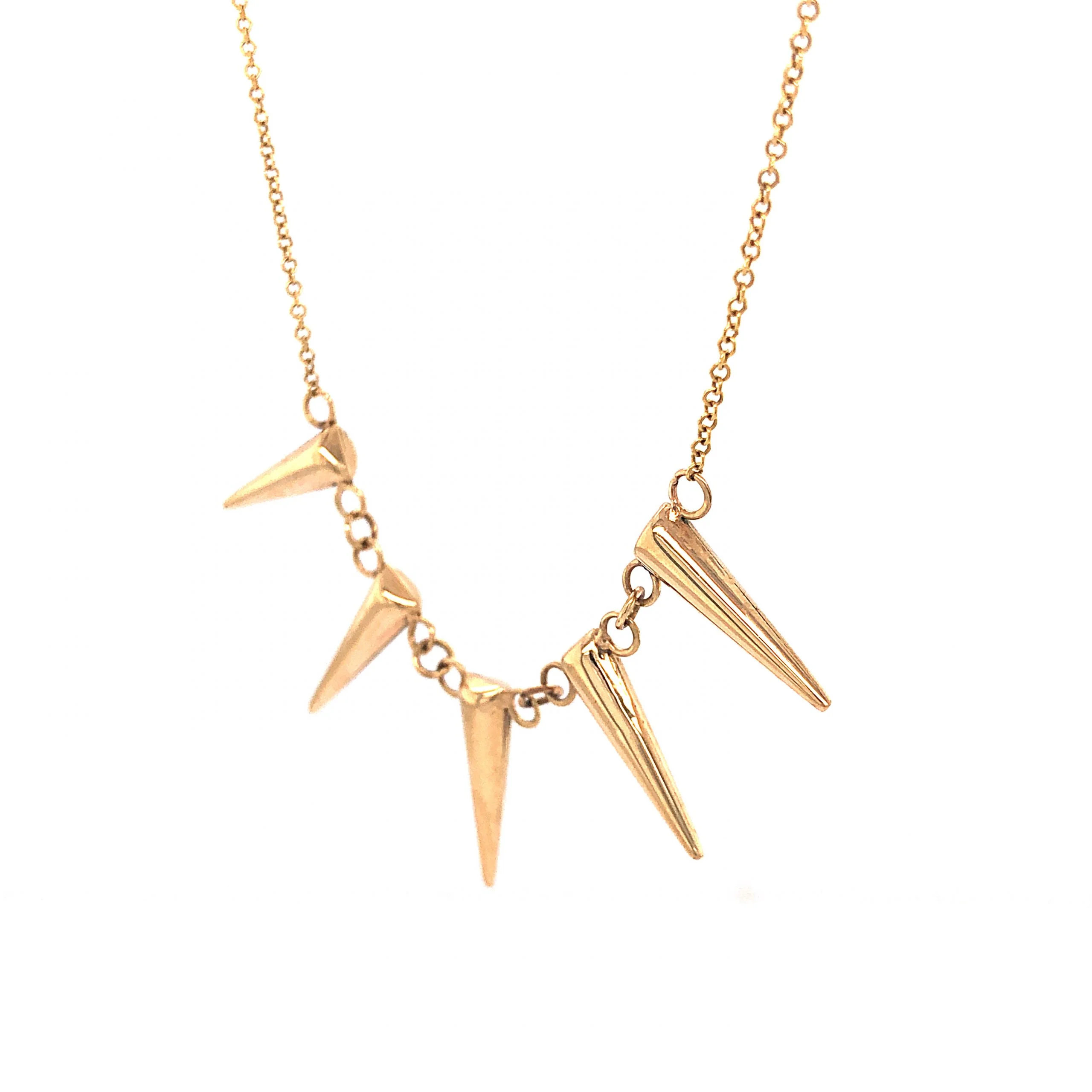 16 Inch Spike Necklace in 14k Yellow Gold - Image 3