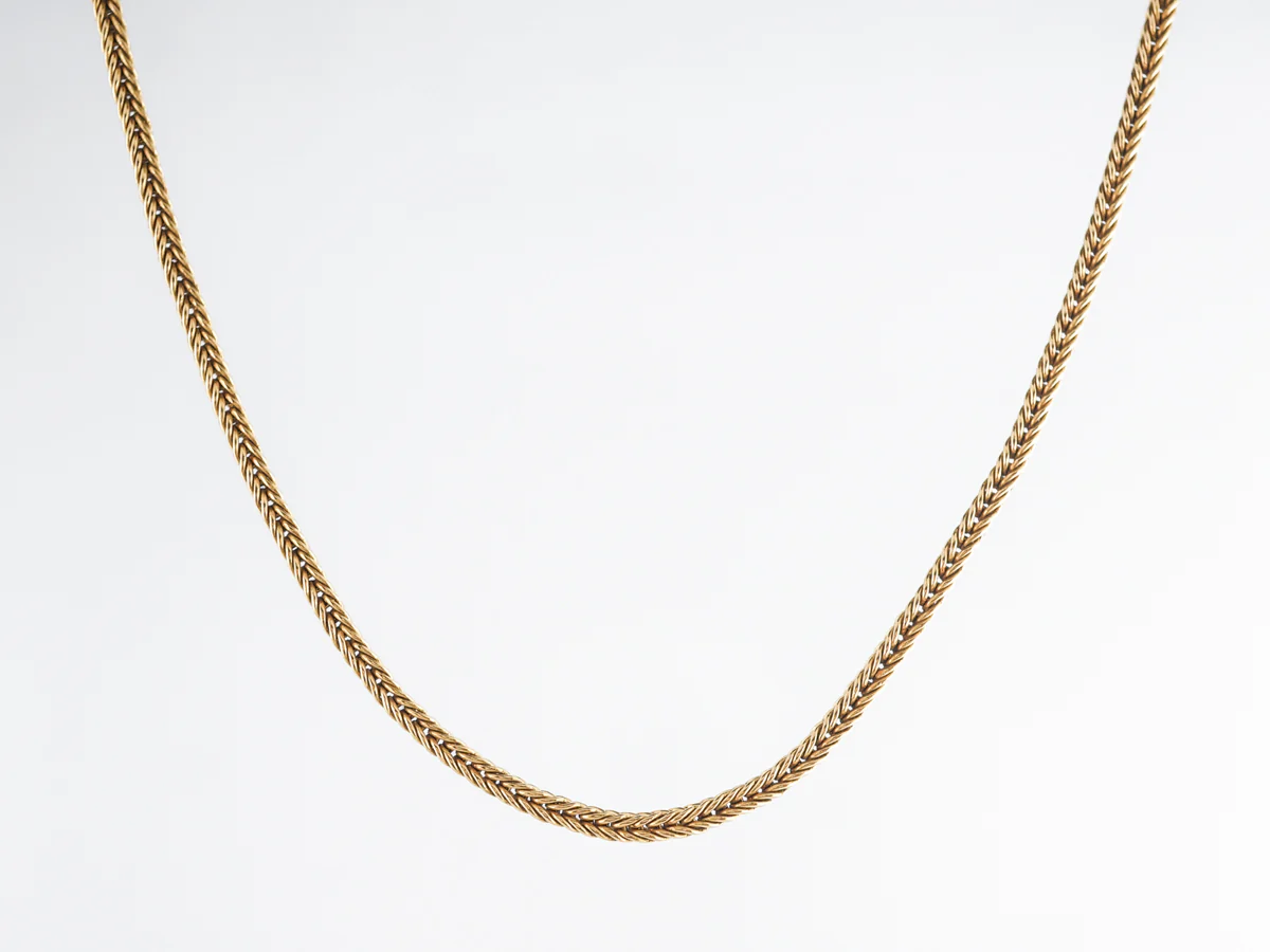 16 Inch Wheat Pattern Necklace in 18k Yellow Gold - Image 2