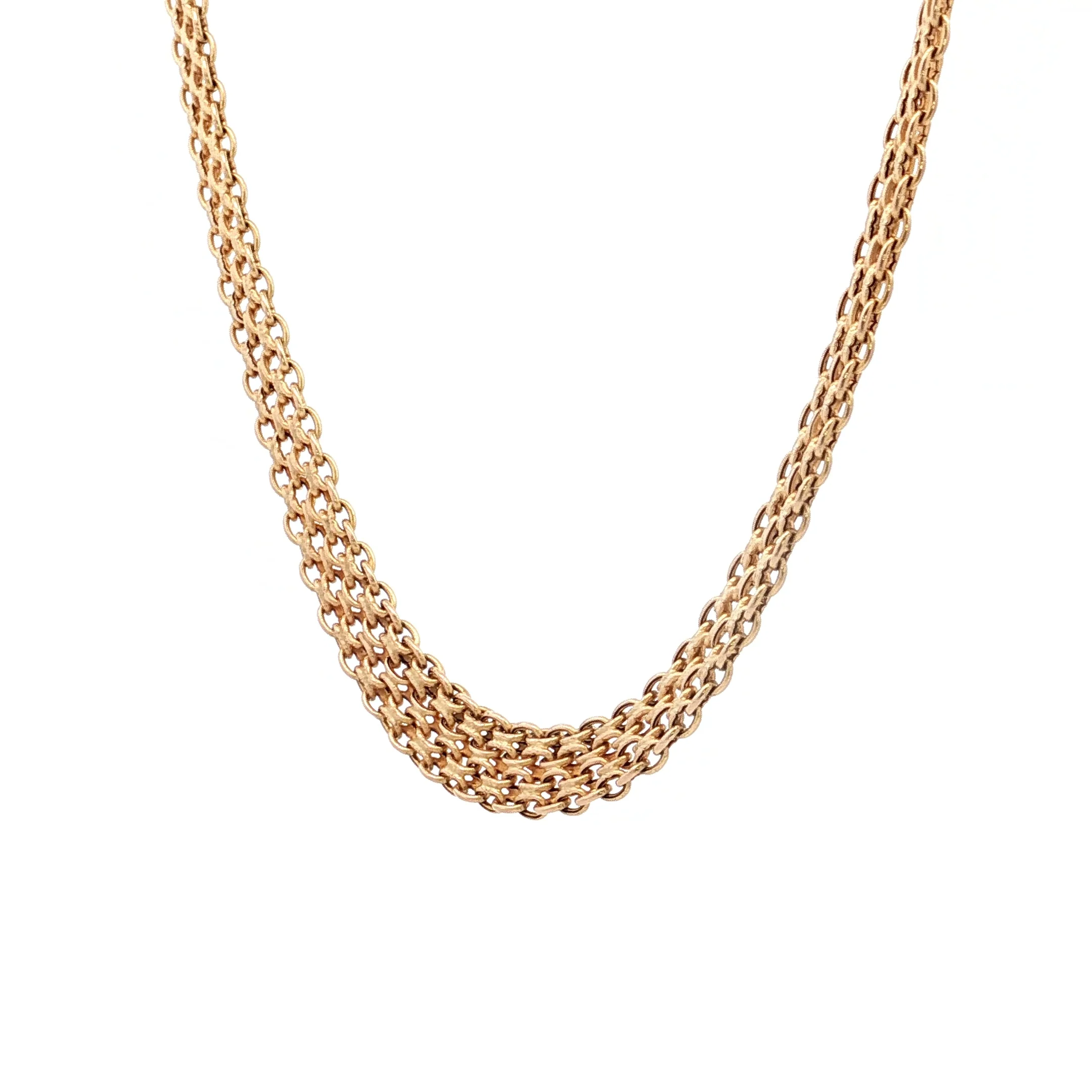 16" Mesh Collar Necklace in 14k Yellow Gold - Image 2