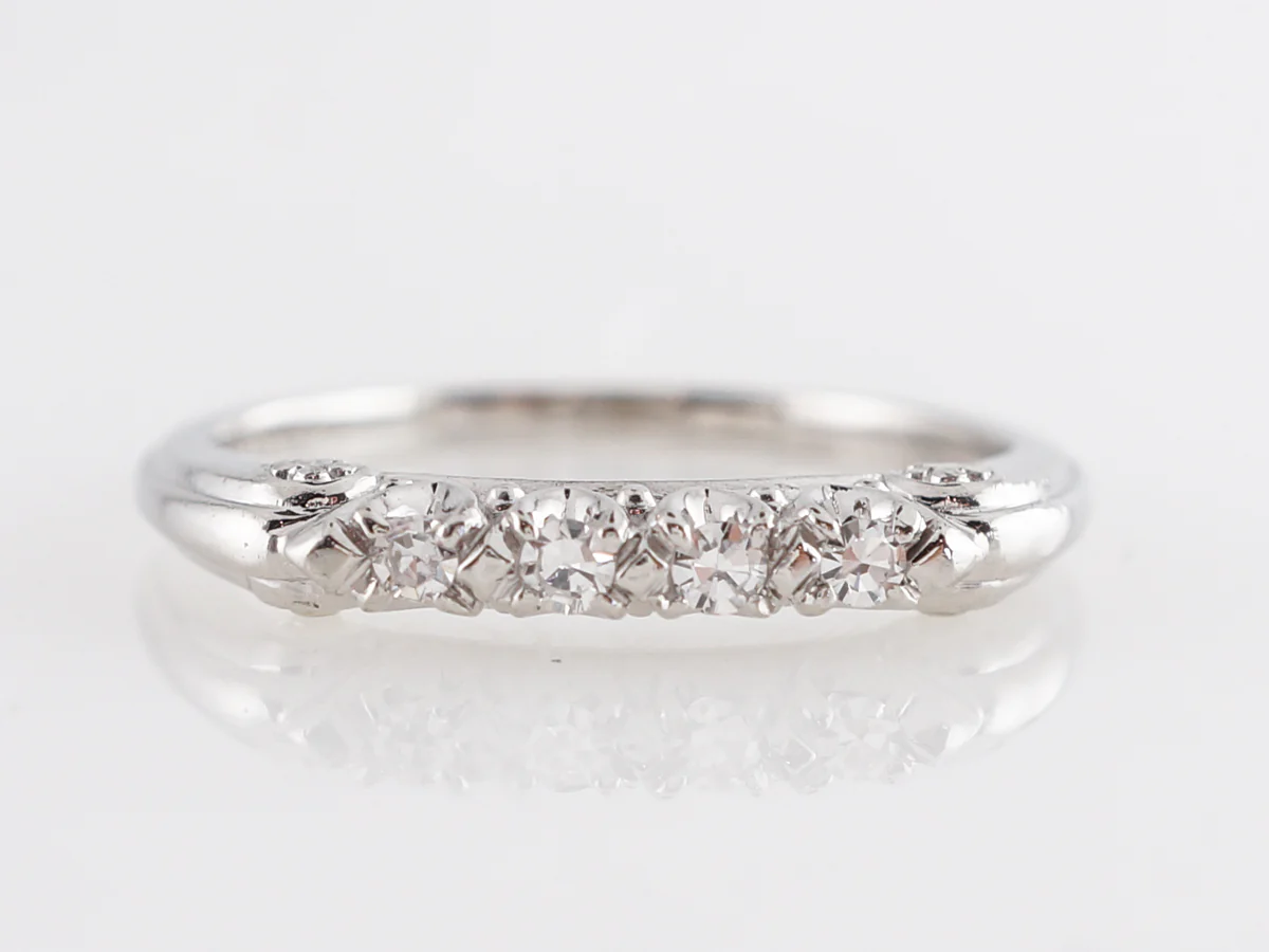 .16 Mid-Century Diamond Wedding Band in Platinum