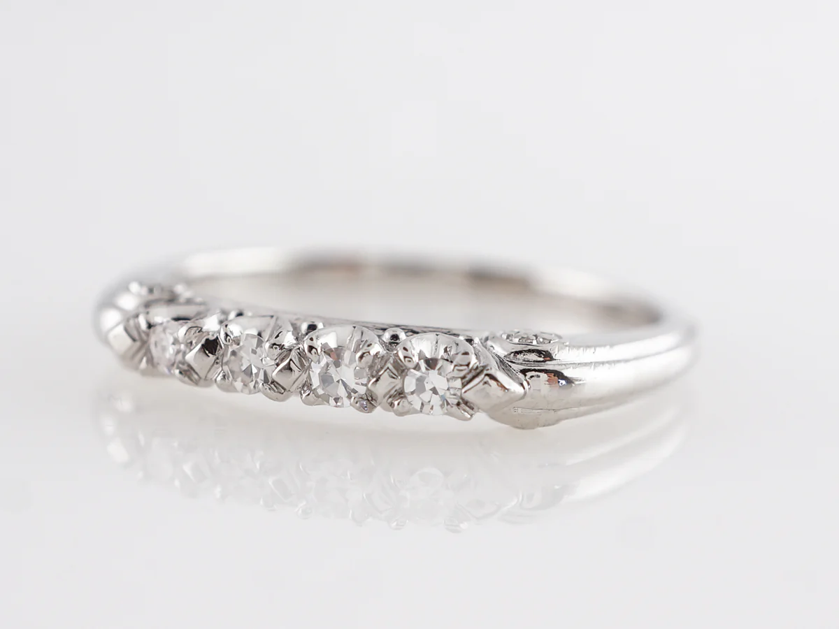 .16 Mid-Century Diamond Wedding Band in Platinum - Image 2