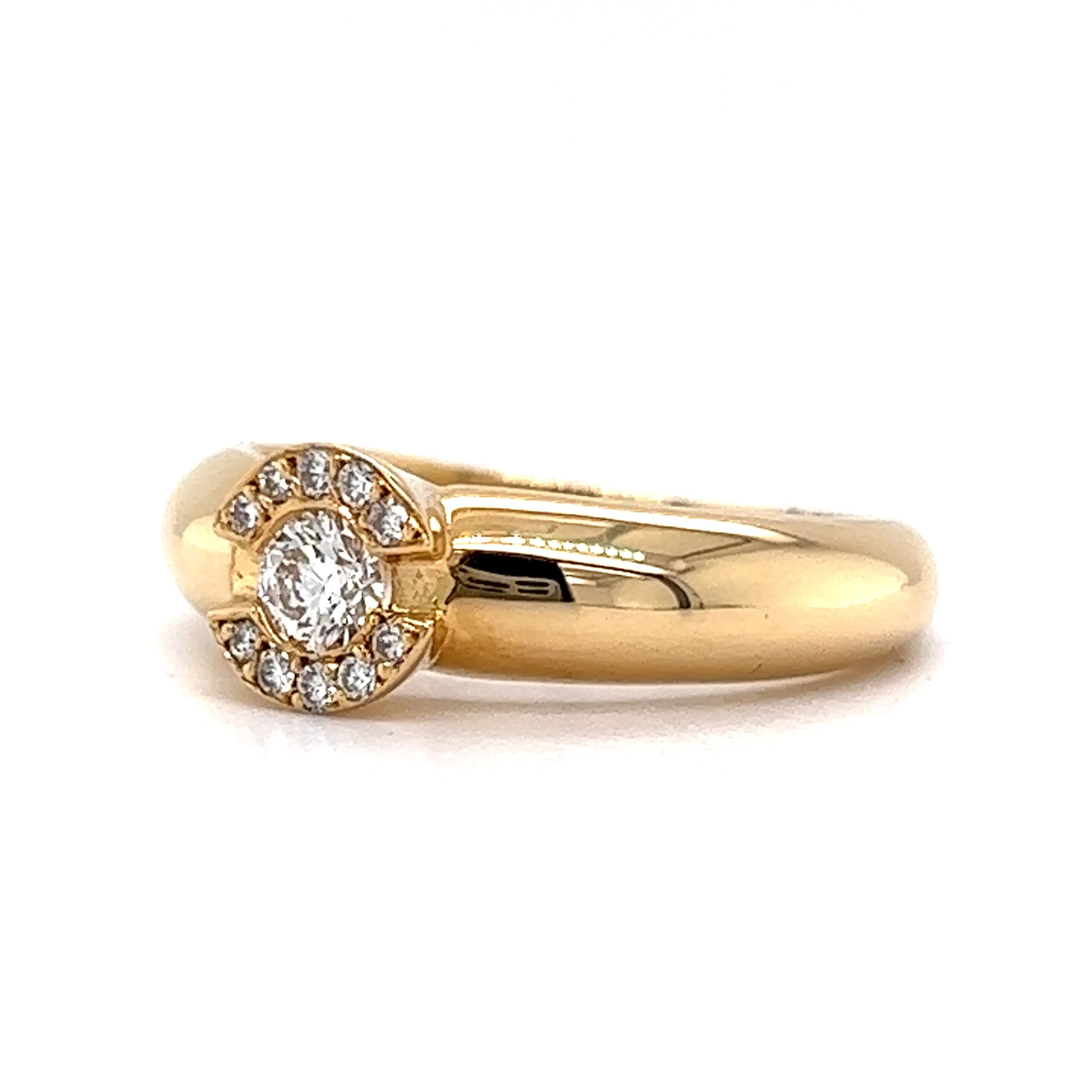 .16 Pave Diamond Engagement Ring in 18k Yellow Gold - Image 2