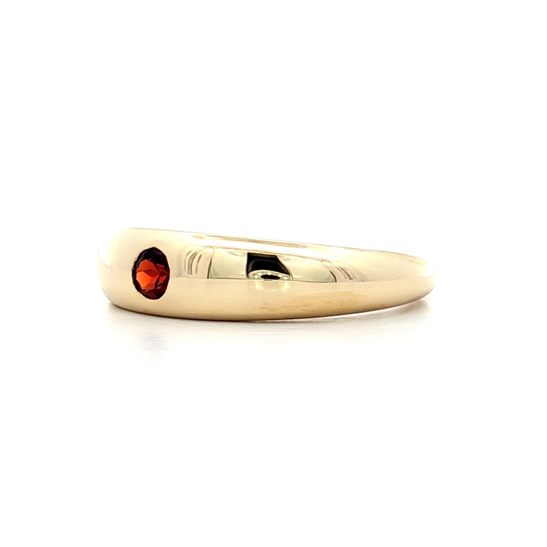 .16 Round Cut Garnet Stacking Ring in 14k Yellow Gold - Image 2