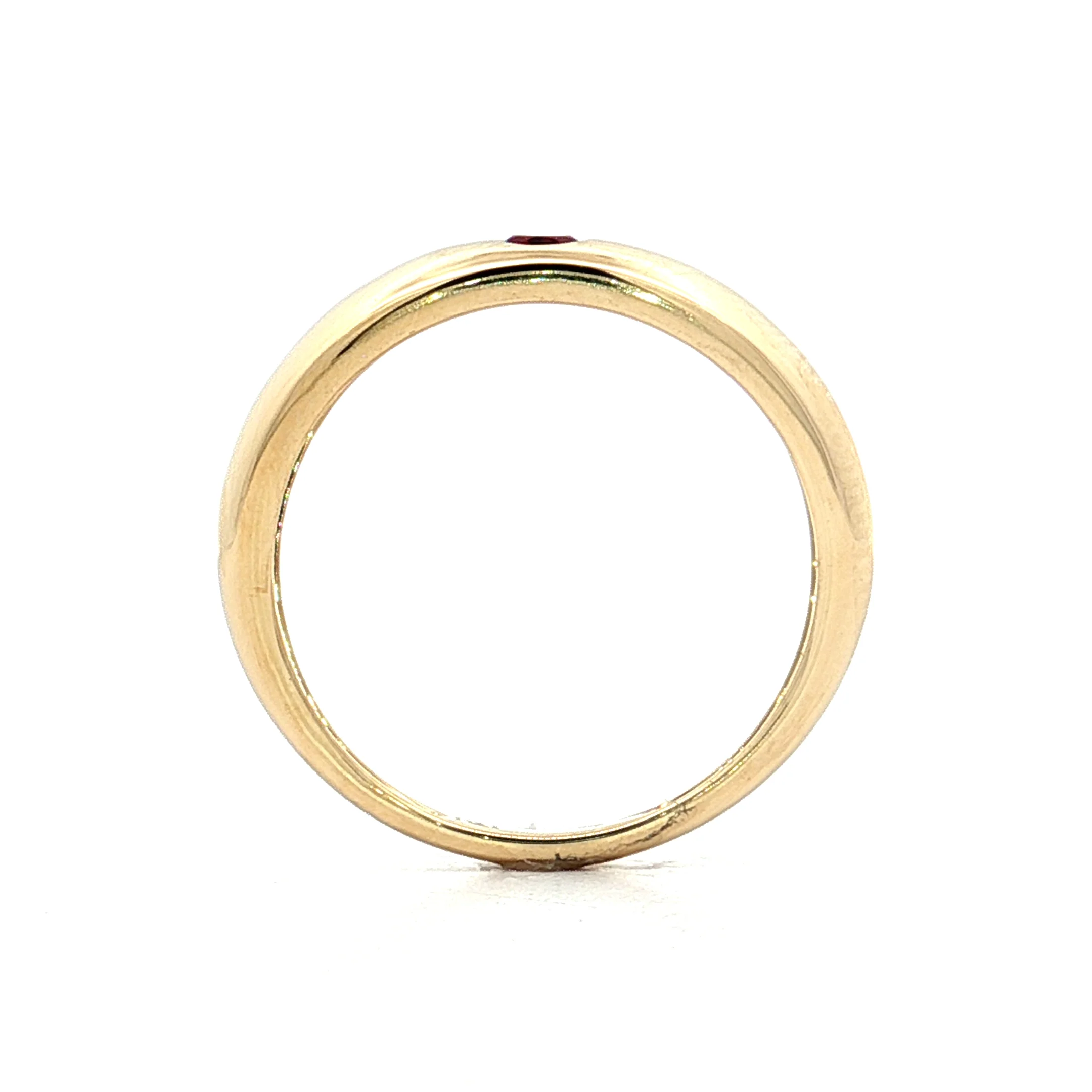 .16 Round Cut Garnet Stacking Ring in 14k Yellow Gold - Image 4