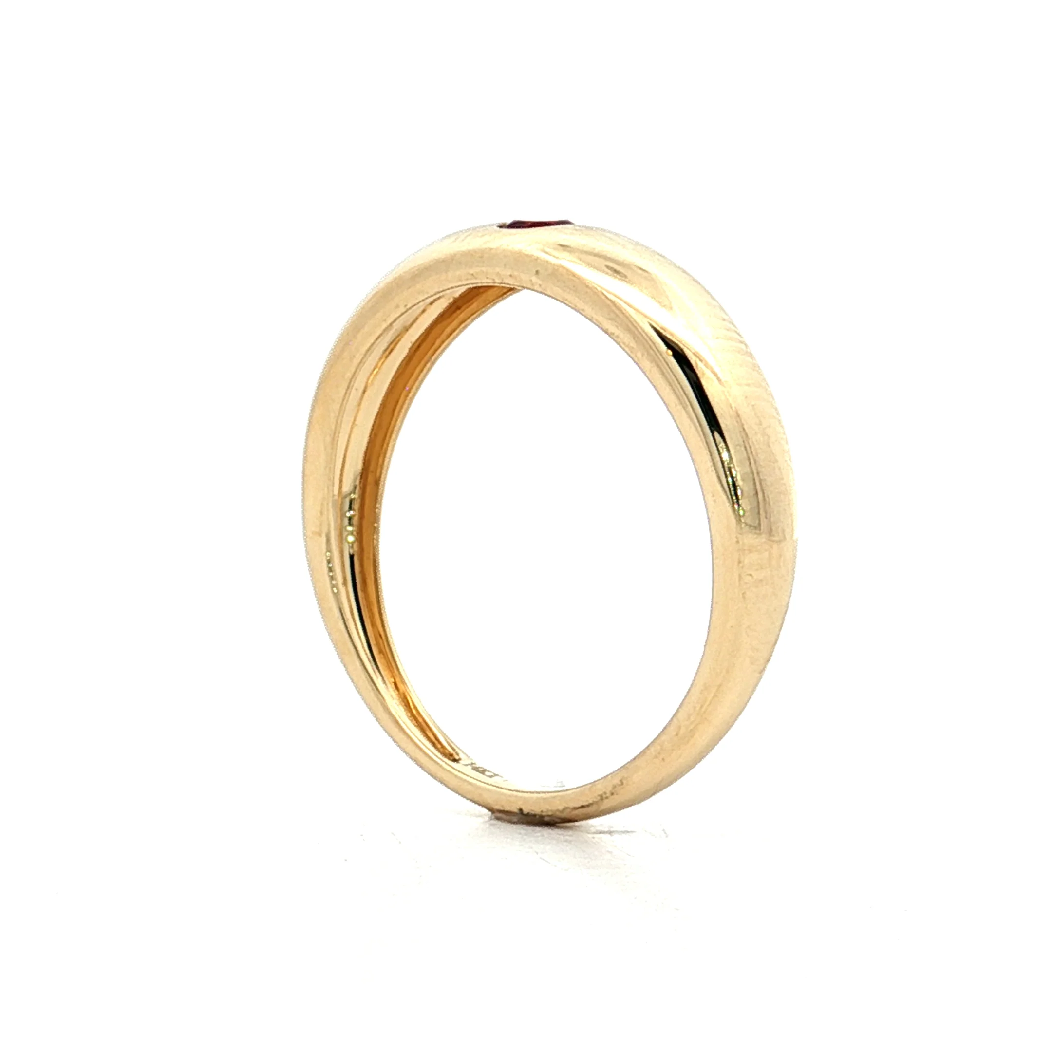 .16 Round Cut Garnet Stacking Ring in 14k Yellow Gold - Image 5