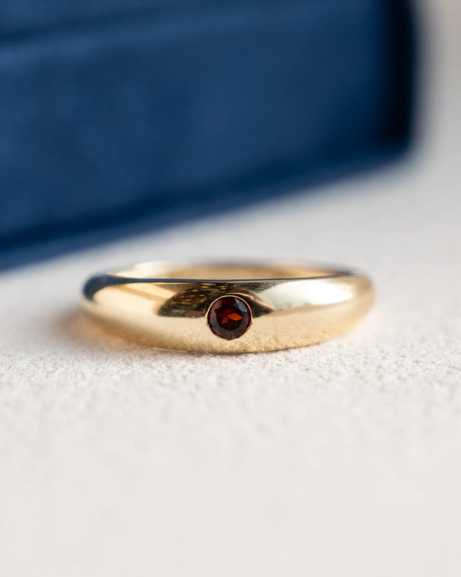 .16 Round Cut Garnet Stacking Ring in 14k Yellow Gold - Image 6