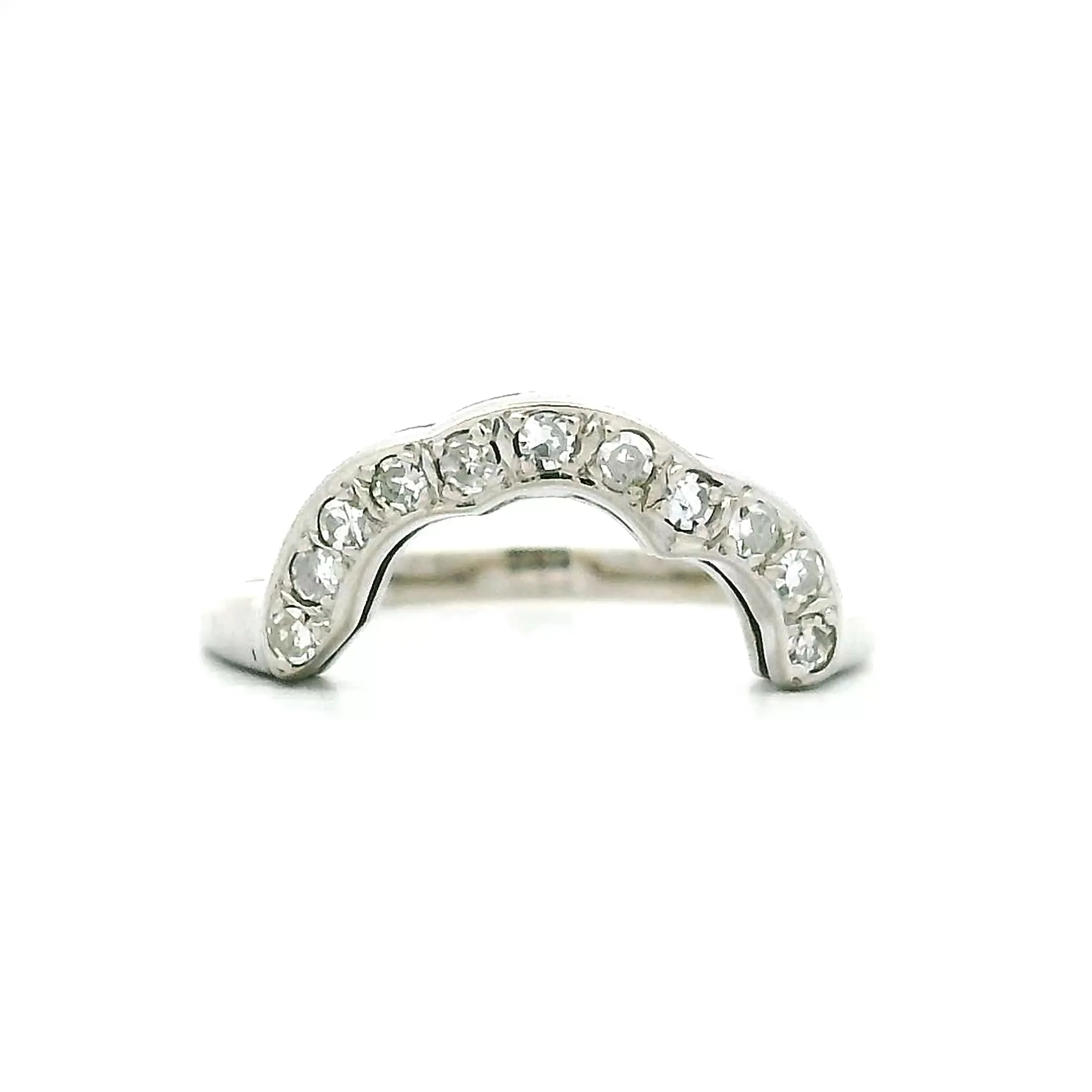 .16 Vintage Contour Wedding Band in 14k White Gold