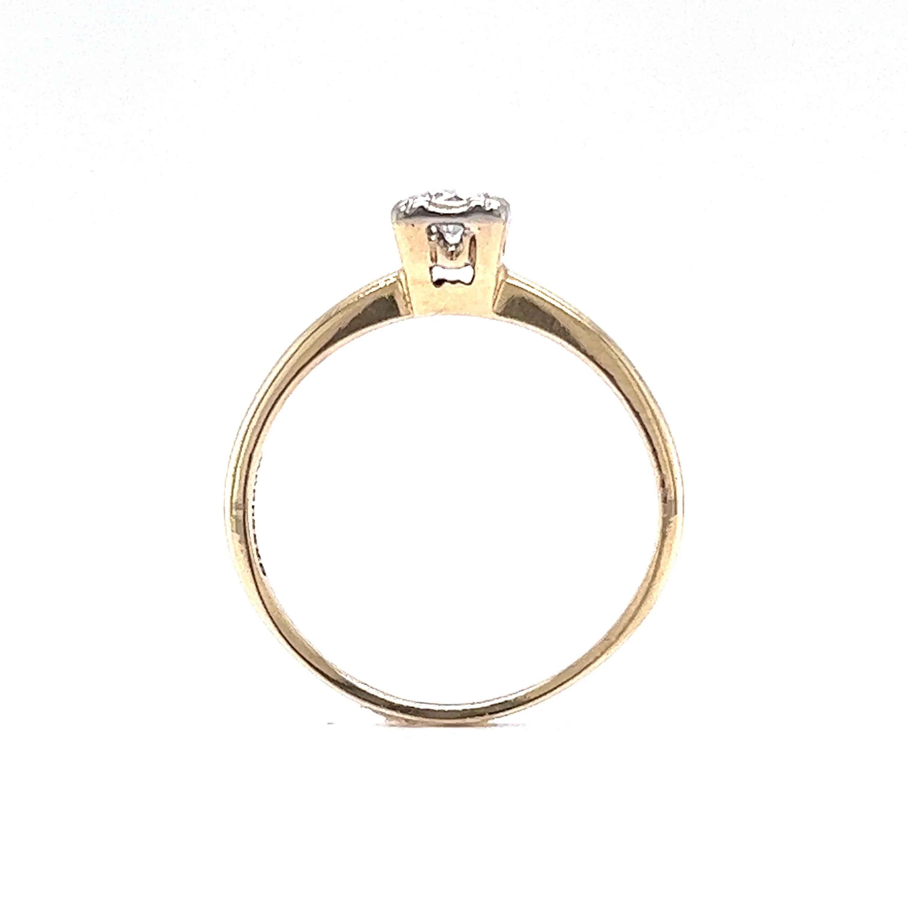 .16 Vintage Retro Diamond Solitaire Engagement Ring in 14k Yellow & White Gold - Image 4