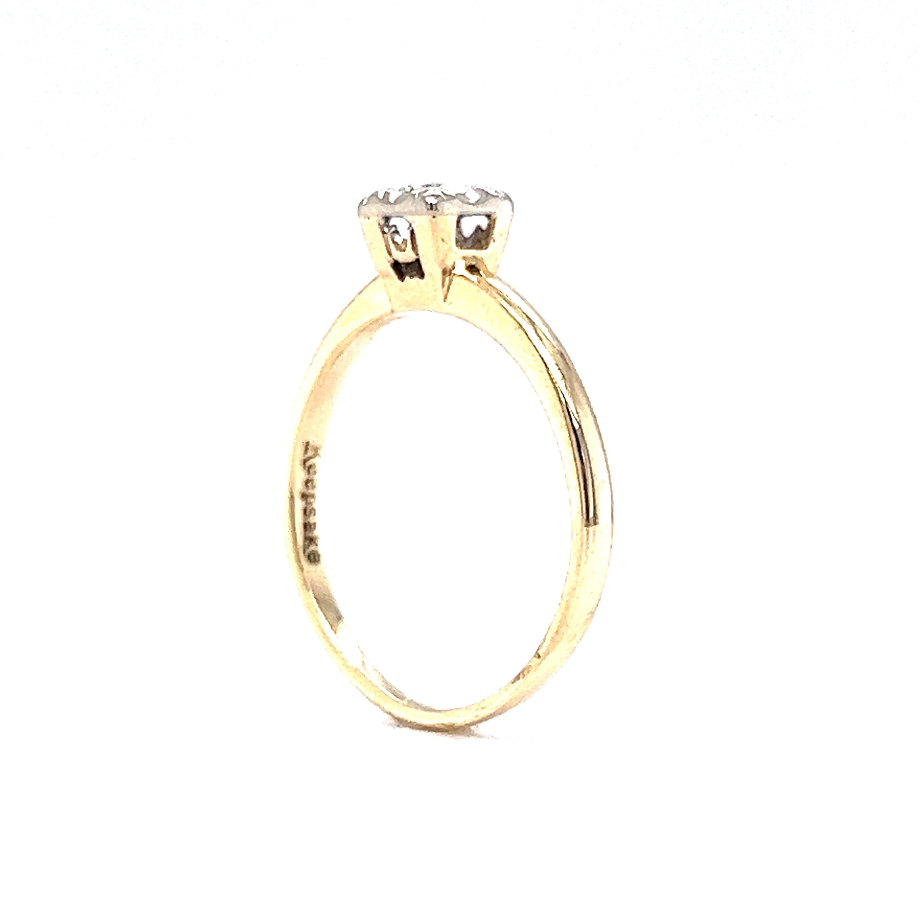 .16 Vintage Retro Diamond Solitaire Engagement Ring in 14k Yellow & White Gold - Image 5