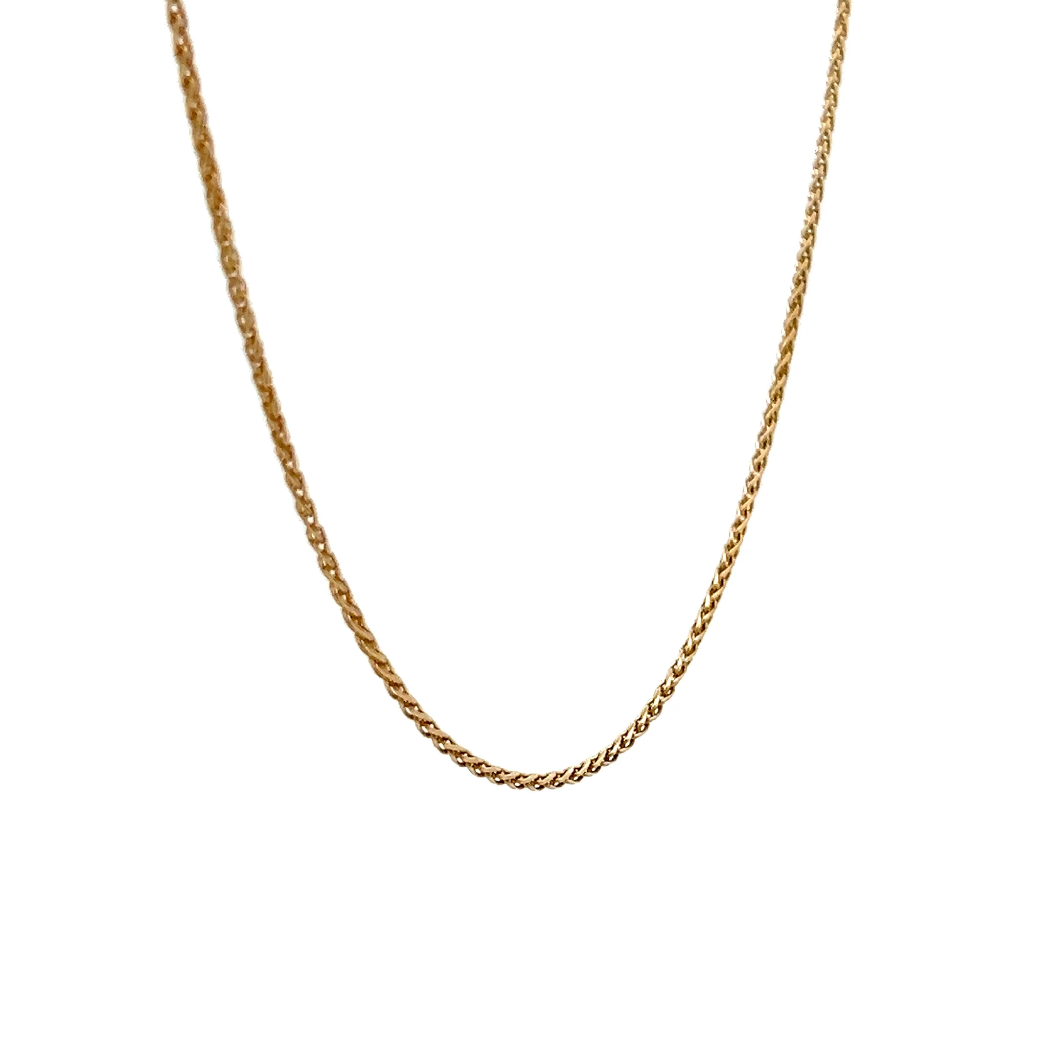 16" Wheat Chain Necklace in 14k Yellow Gold - Image 3