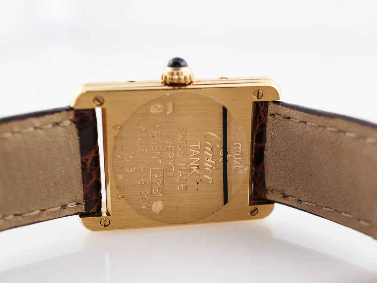 1613 Cartier Tank Women's Watch in Yellow Gold Vermeil - Image 4