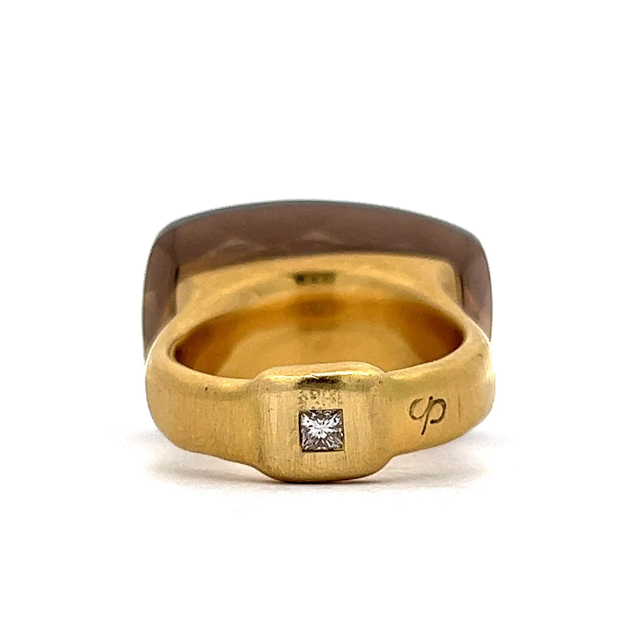 H. Stern Smoky Quartz & Hidden Diamond Cocktail Ring in 18K Yellow Gold - Image 4