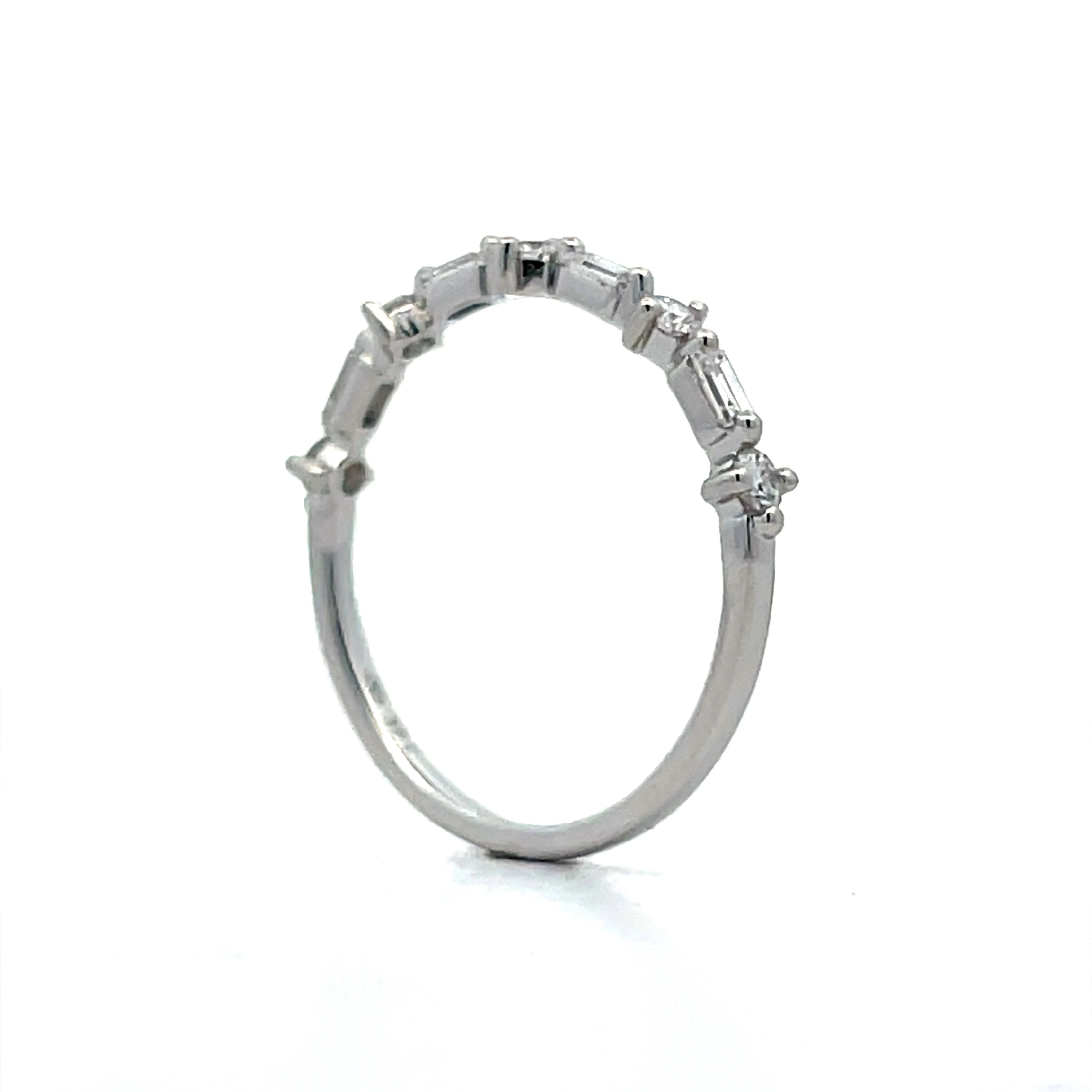 .17 Baguette & Round Diamond Wedding Band in 14k - Image 5
