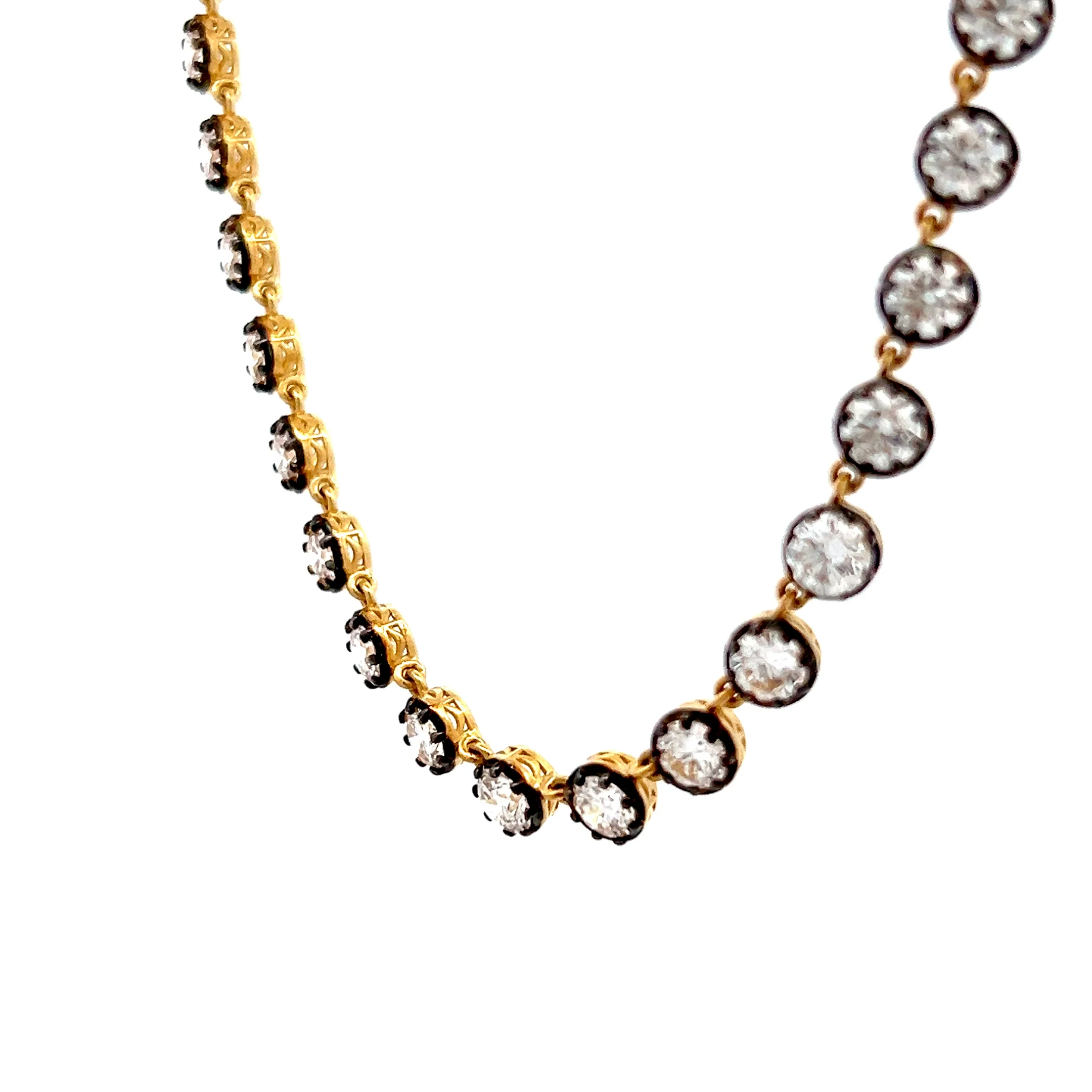 17 Carat Diamond Tennis Necklace 18k Yellow Gold - Image 2