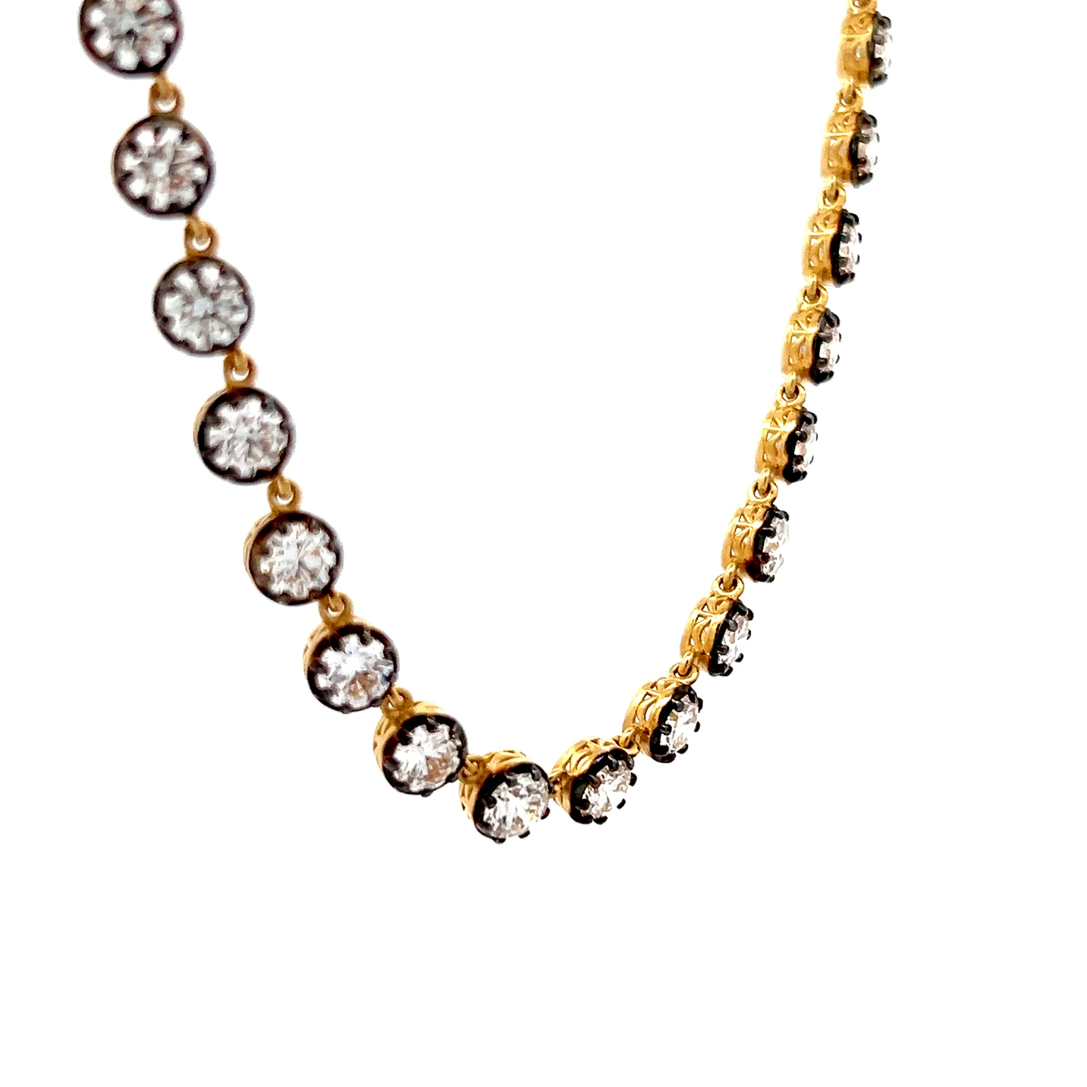 17 Carat Diamond Tennis Necklace 18k Yellow Gold - Image 3