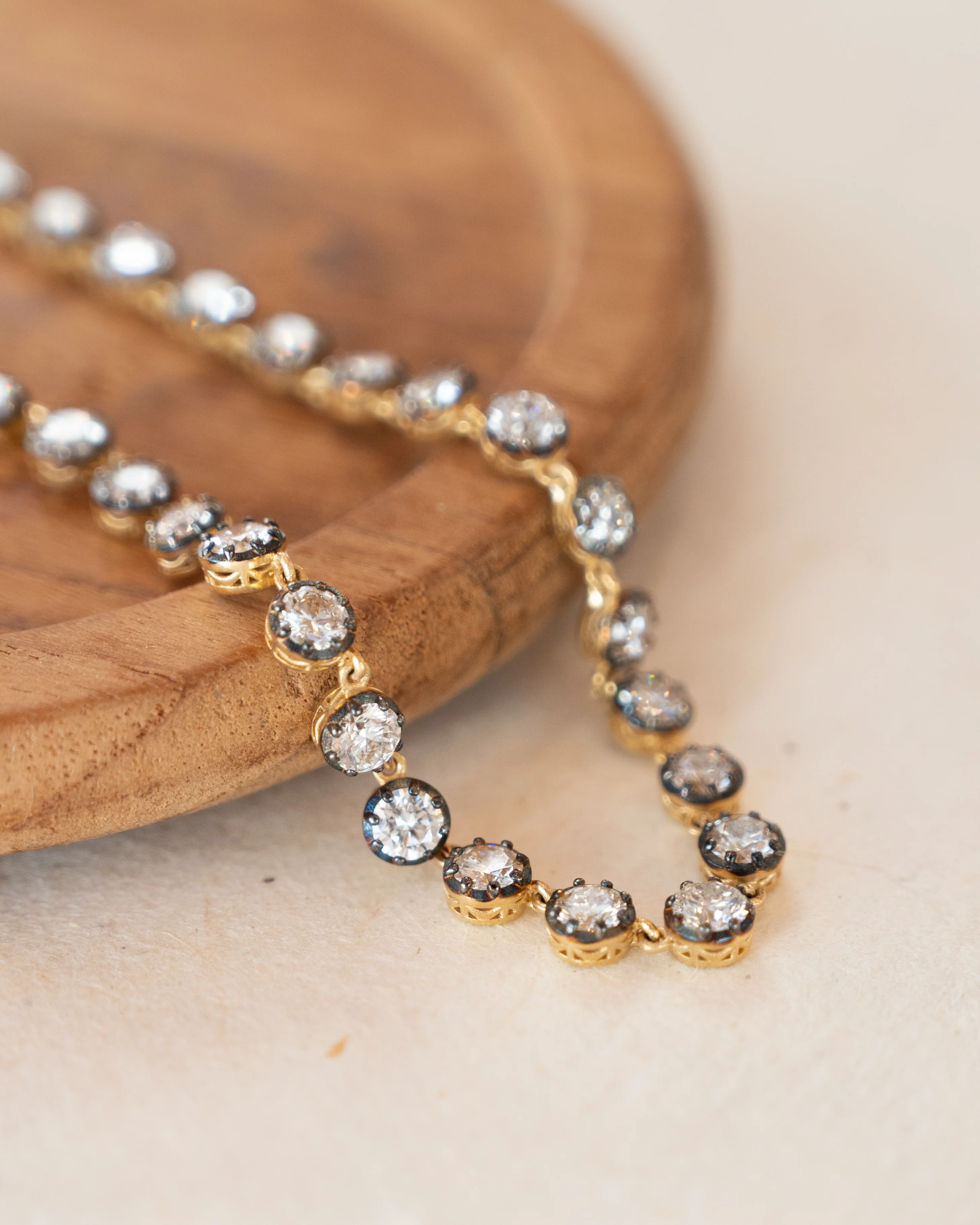 17 Carat Diamond Tennis Necklace 18k Yellow Gold - Image 5