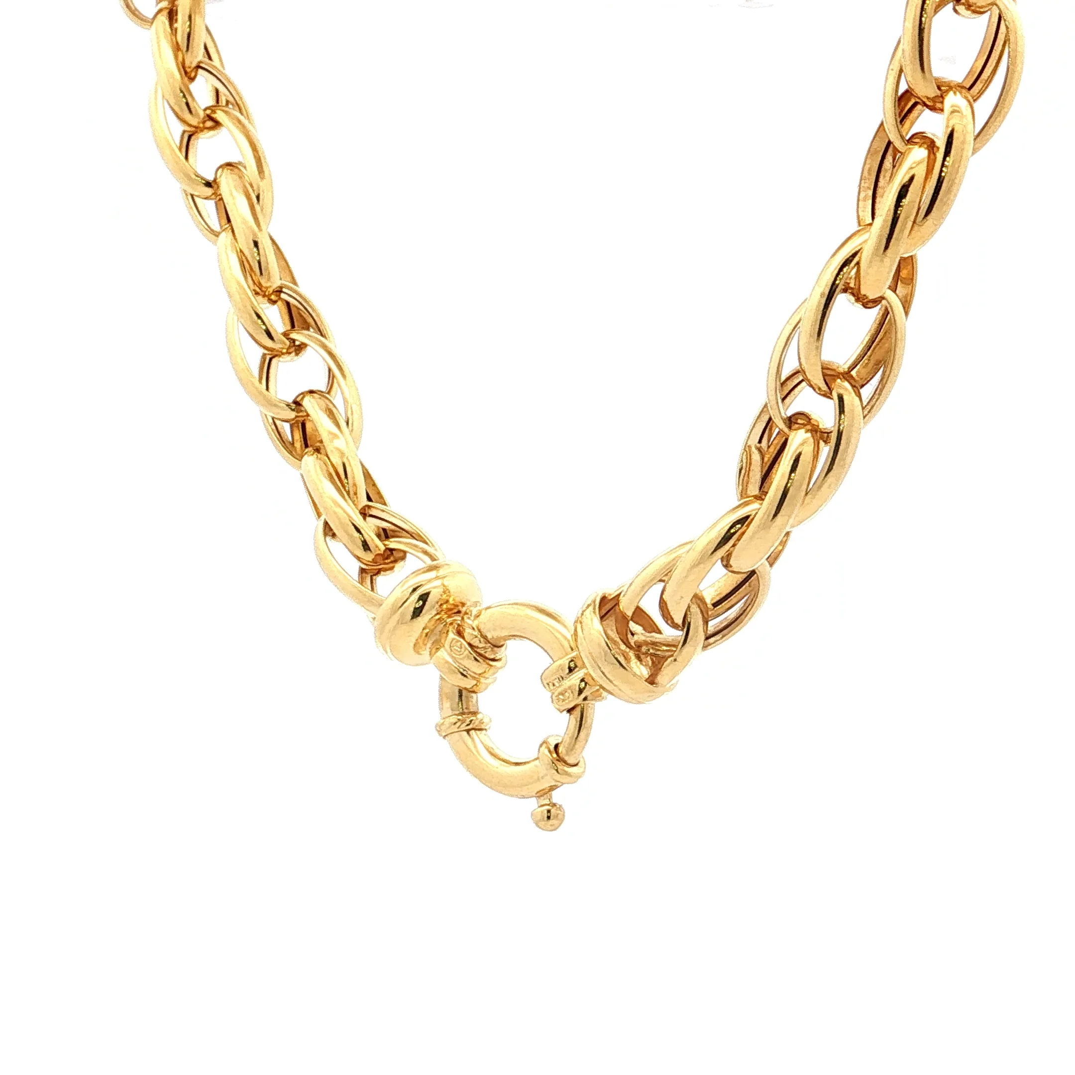 17" Chunky Link Necklace 14k Yellow Gold - Image 2