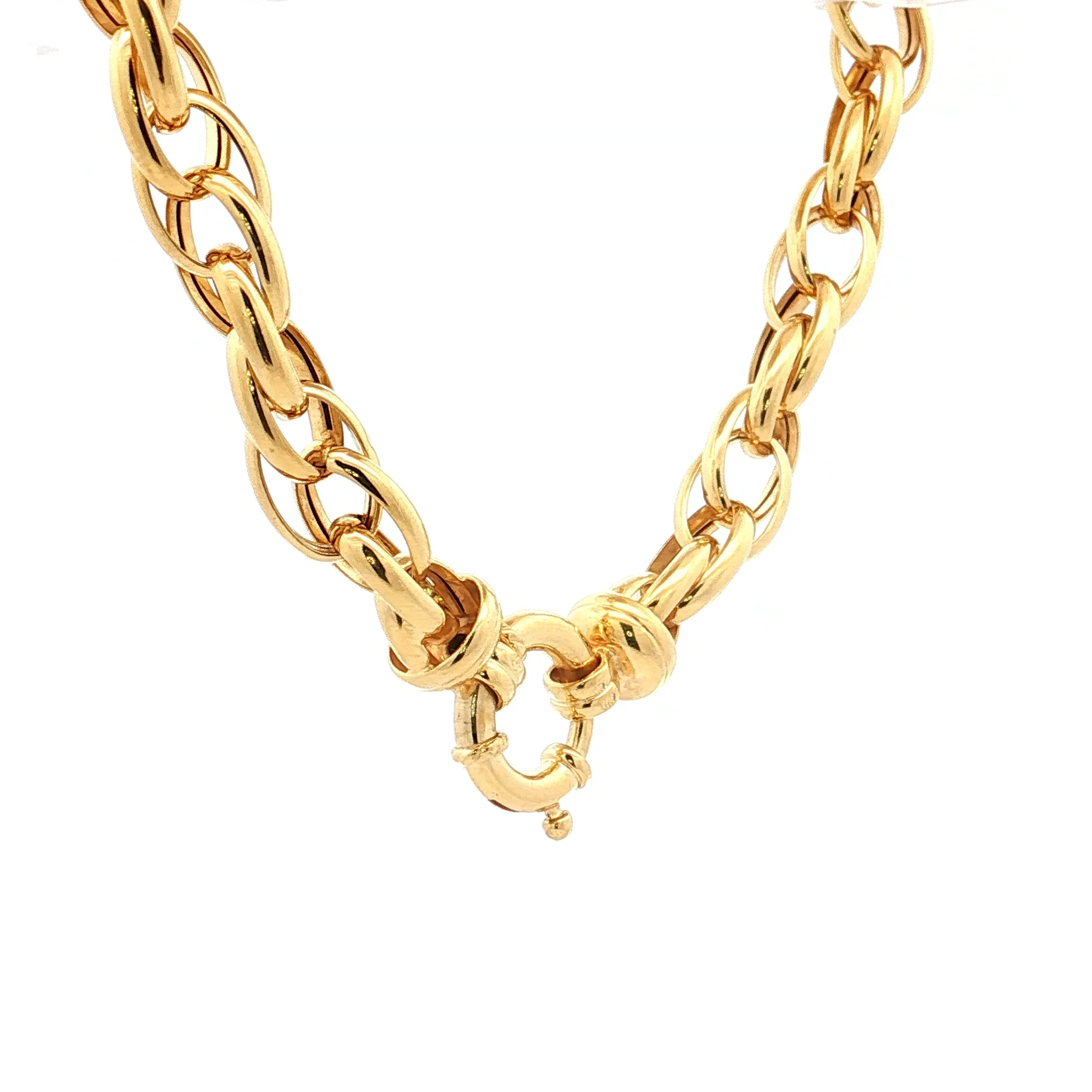 17" Chunky Link Necklace 14k Yellow Gold - Image 3