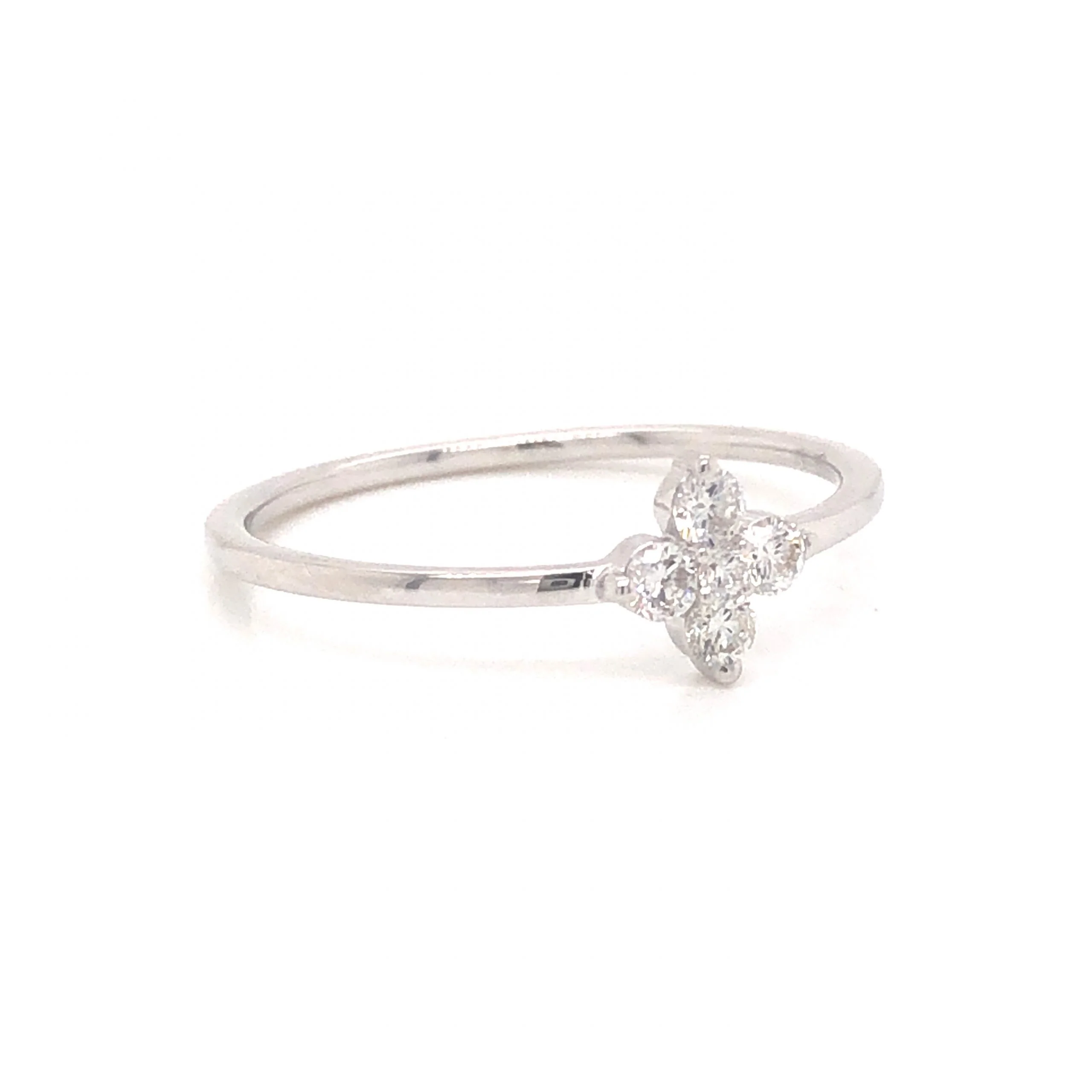 .17 Diamond Cluster Stacking Ring in 14k White Gold - Image 3