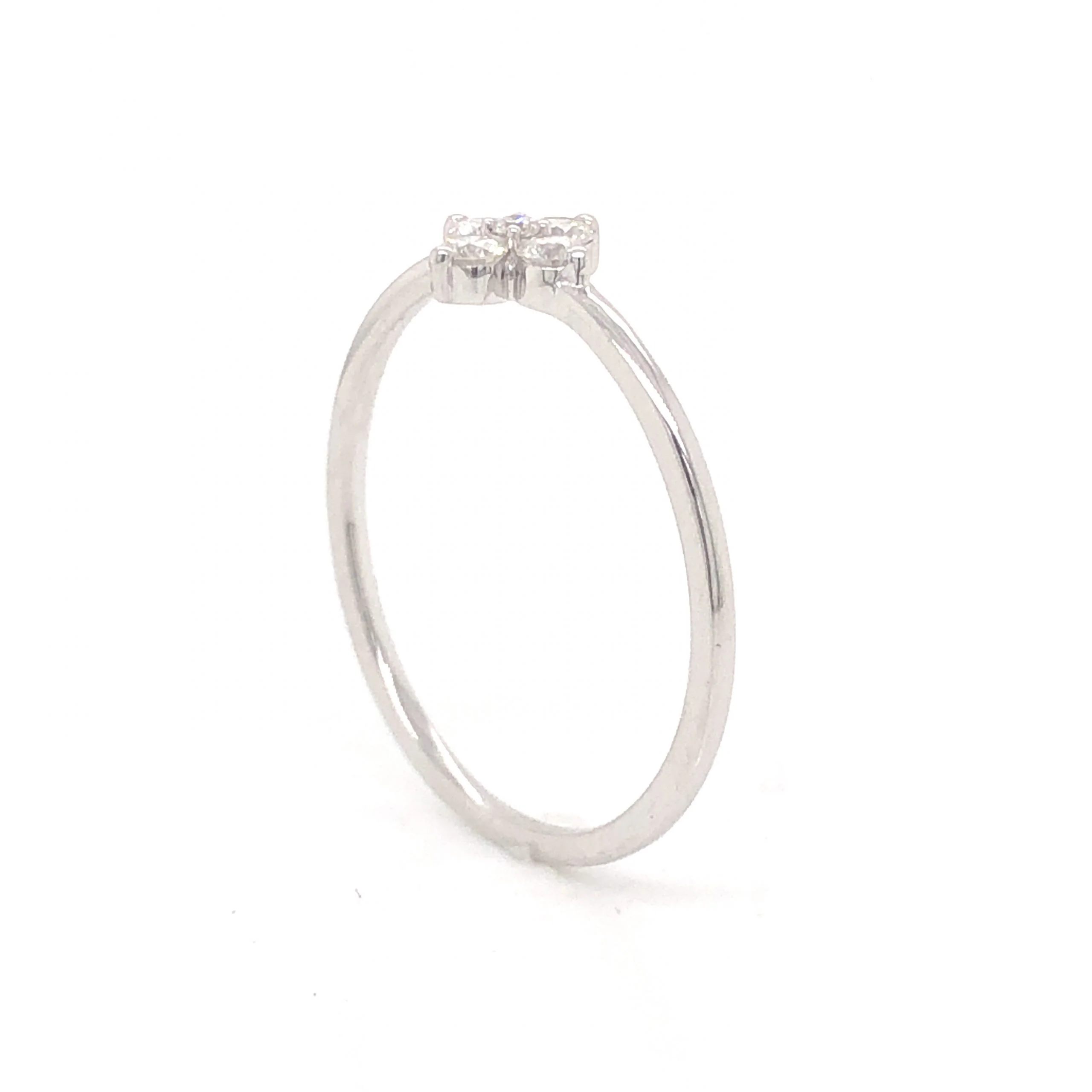 .17 Diamond Cluster Stacking Ring in 14k White Gold - Image 4