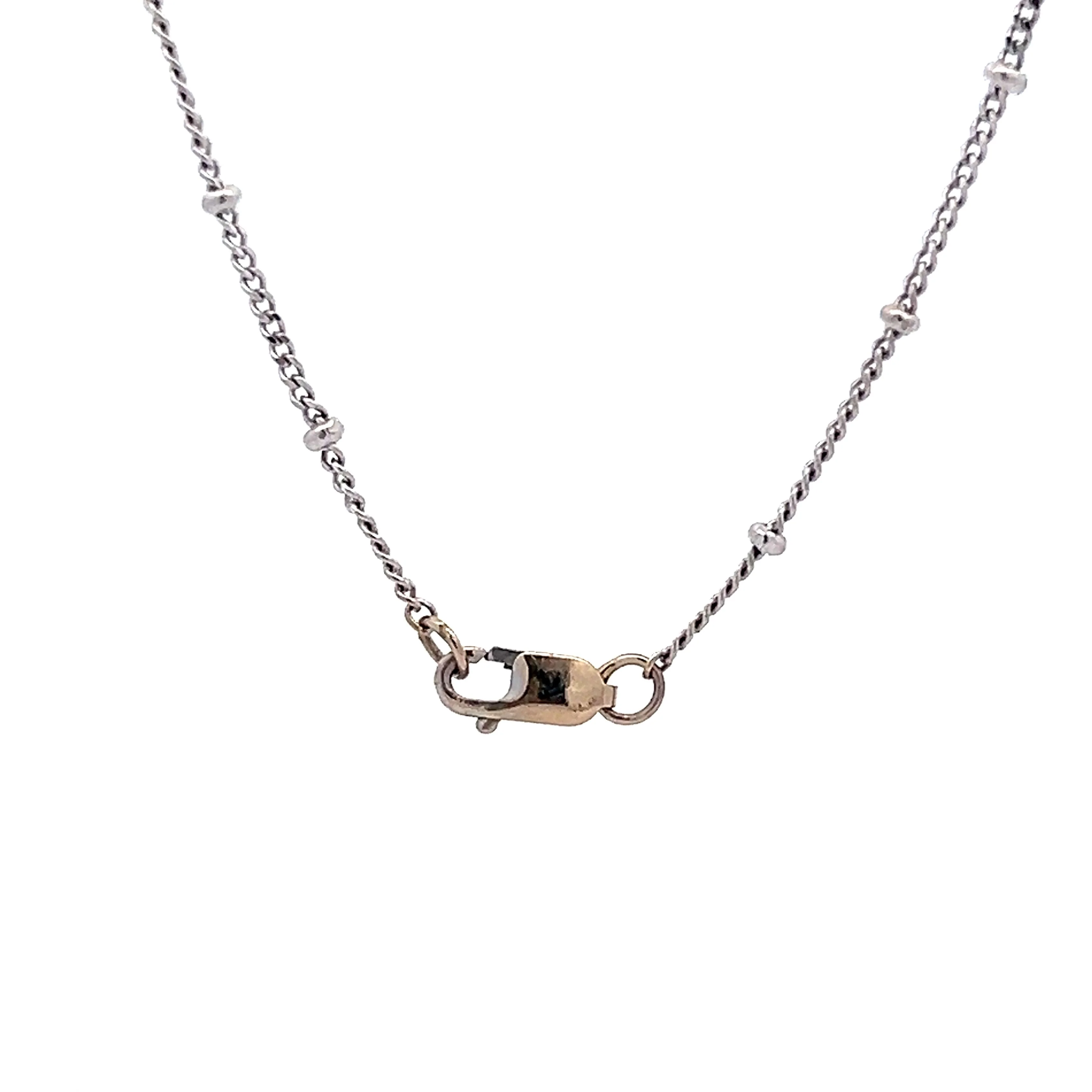 17 Inch Bead & Cable Chain in 14k White Gold - Image 4