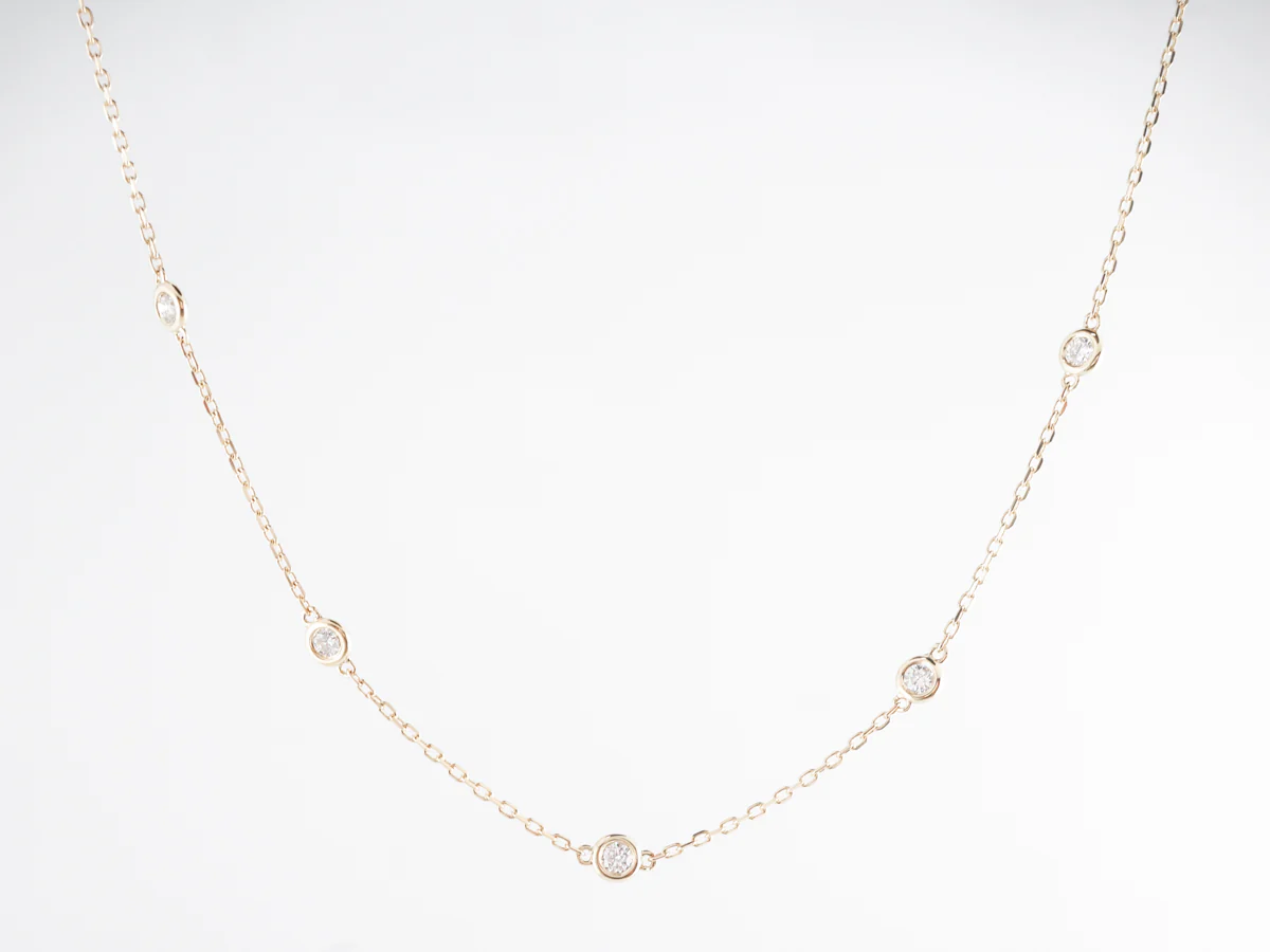 17 Inch Necklace w/ Diamonds in 14k Yellow Gold