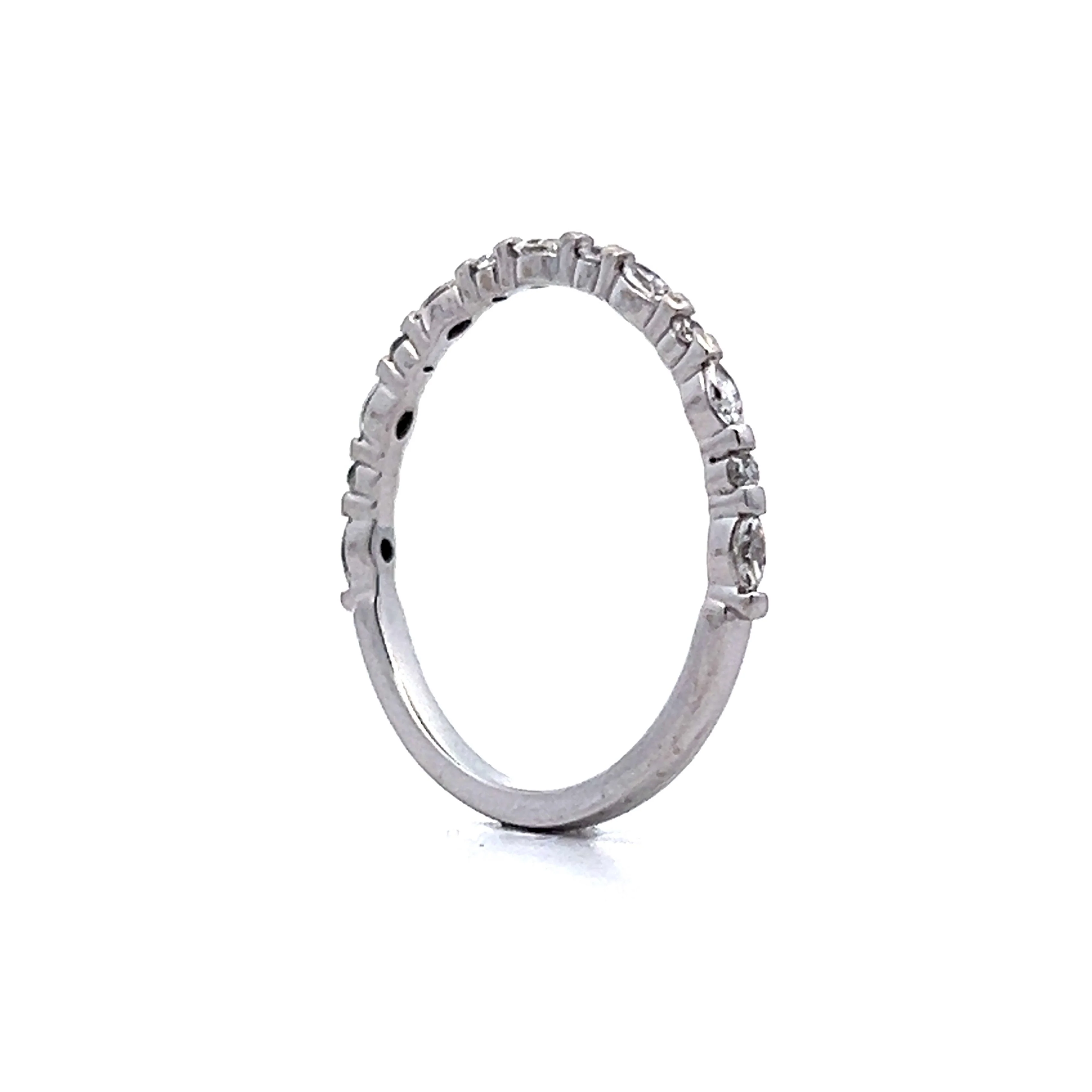 .17 Marquise & Round Diamond Wedding Band in 14k - Image 5