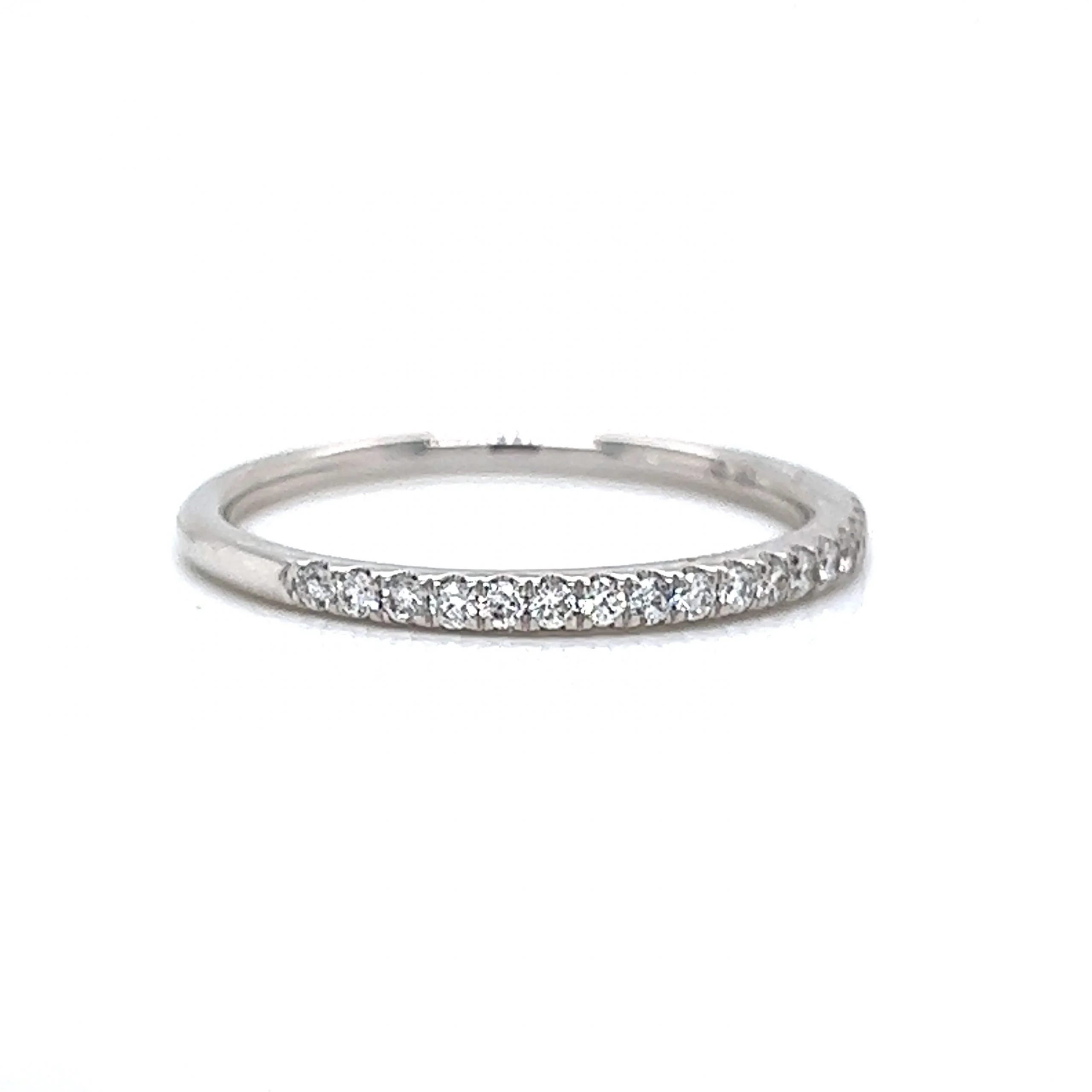 .17 Round Brilliant Cut Diamond Wedding Band in 14k White Gold - Image 3