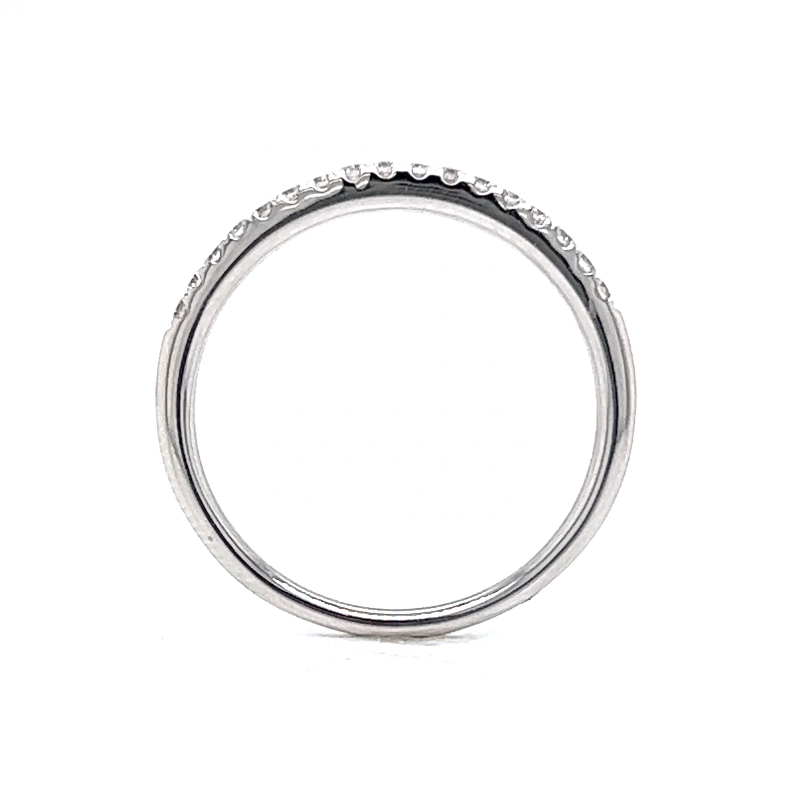 .17 Round Brilliant Cut Diamond Wedding Band in 14k White Gold - Image 4