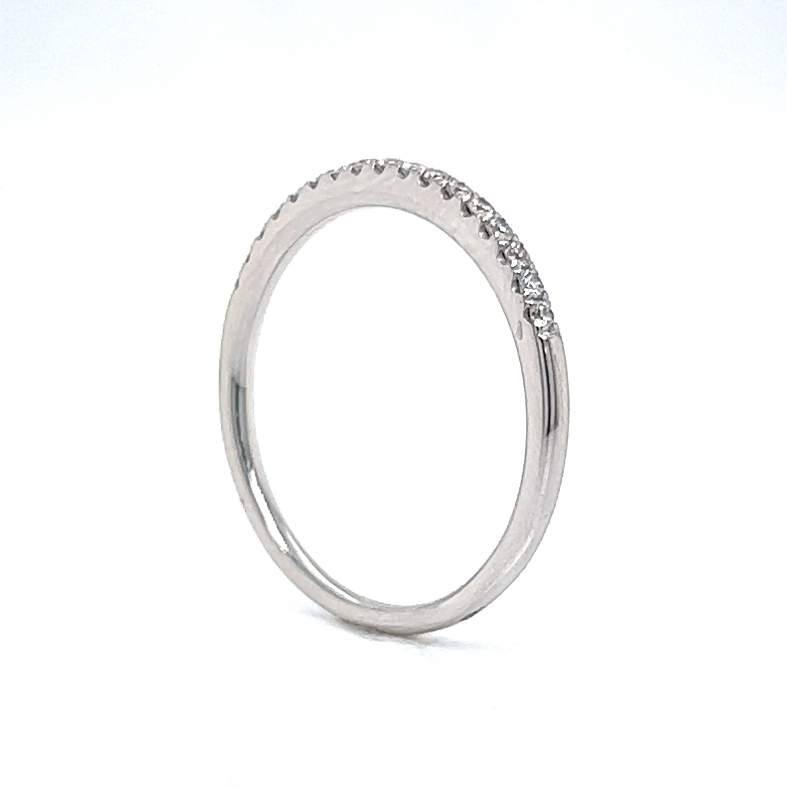 .17 Round Brilliant Cut Diamond Wedding Band in 14k White Gold - Image 5