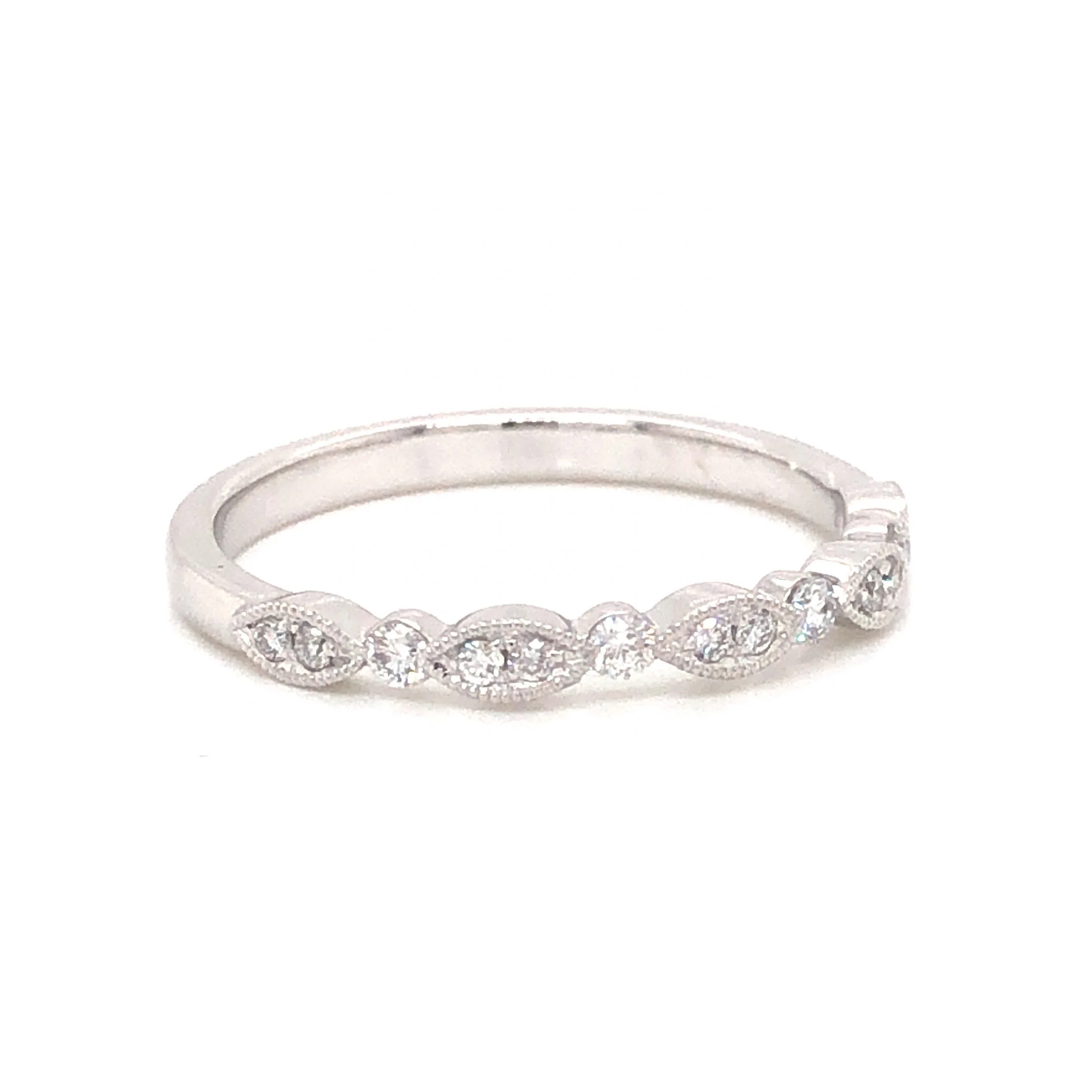 .17 Round Brilliant Diamond Wedding Band in 14k White Gold - Image 3