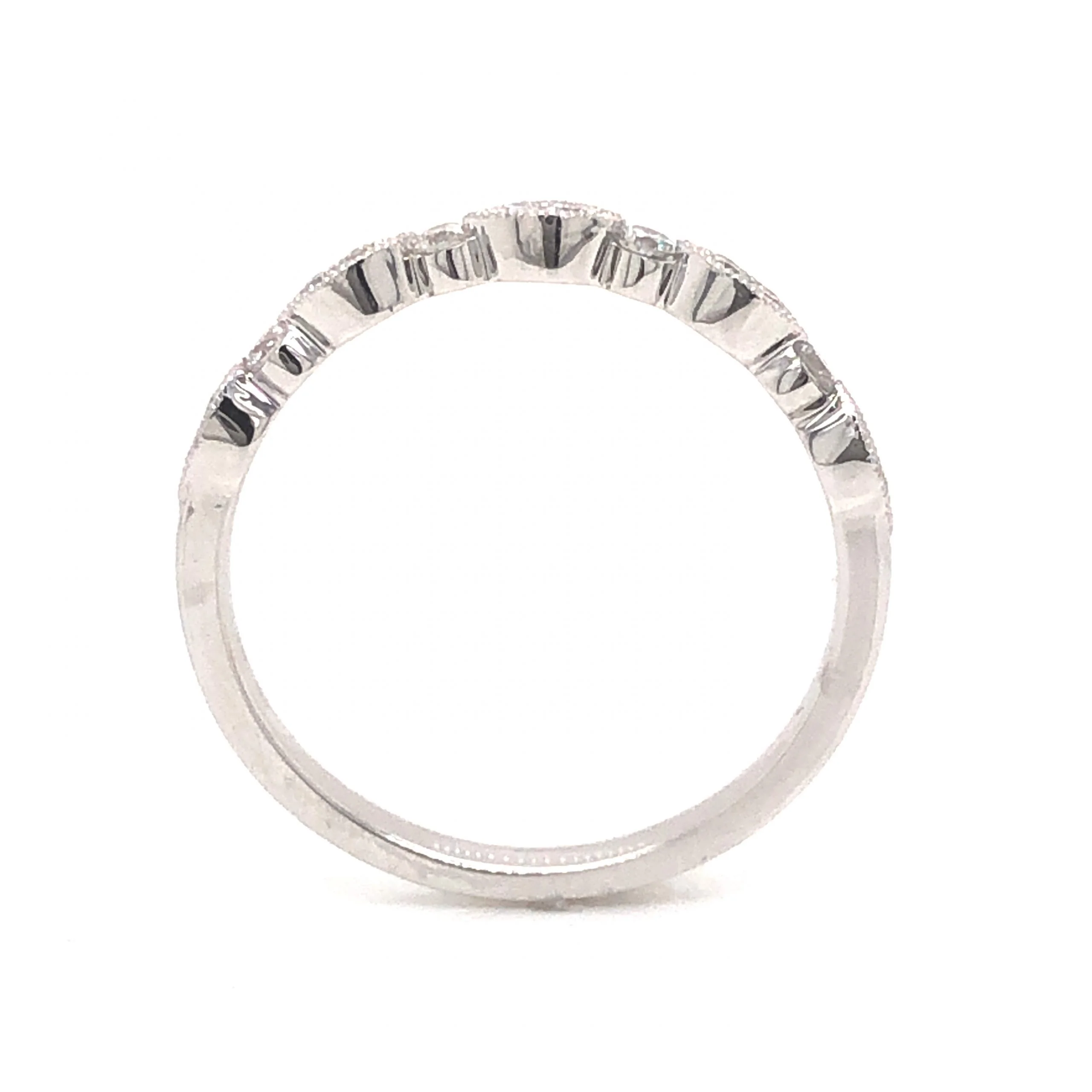 .17 Round Brilliant Diamond Wedding Band in 14k White Gold - Image 4