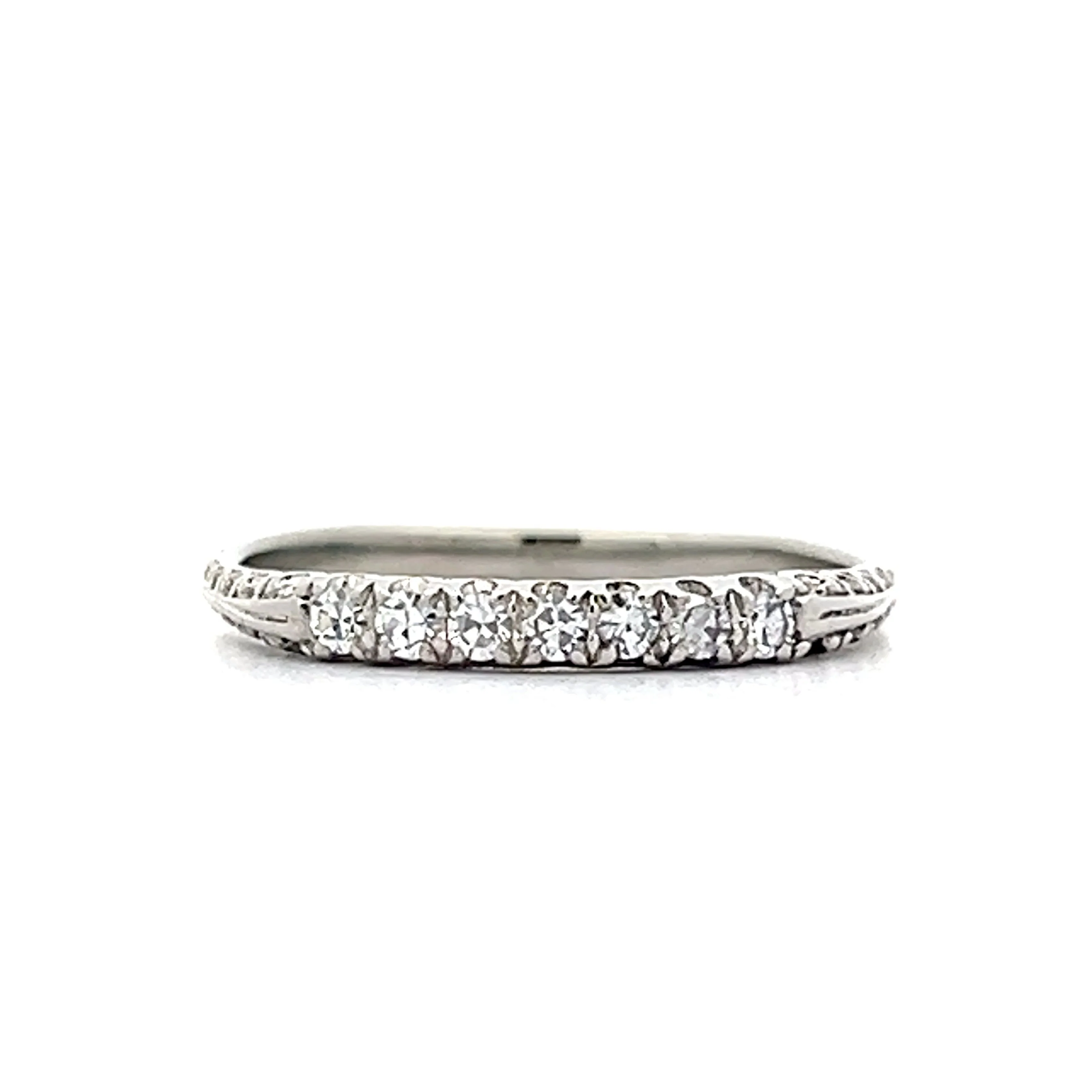 .17 Vintage Art Deco Single Cut Diamond Band in Platinum