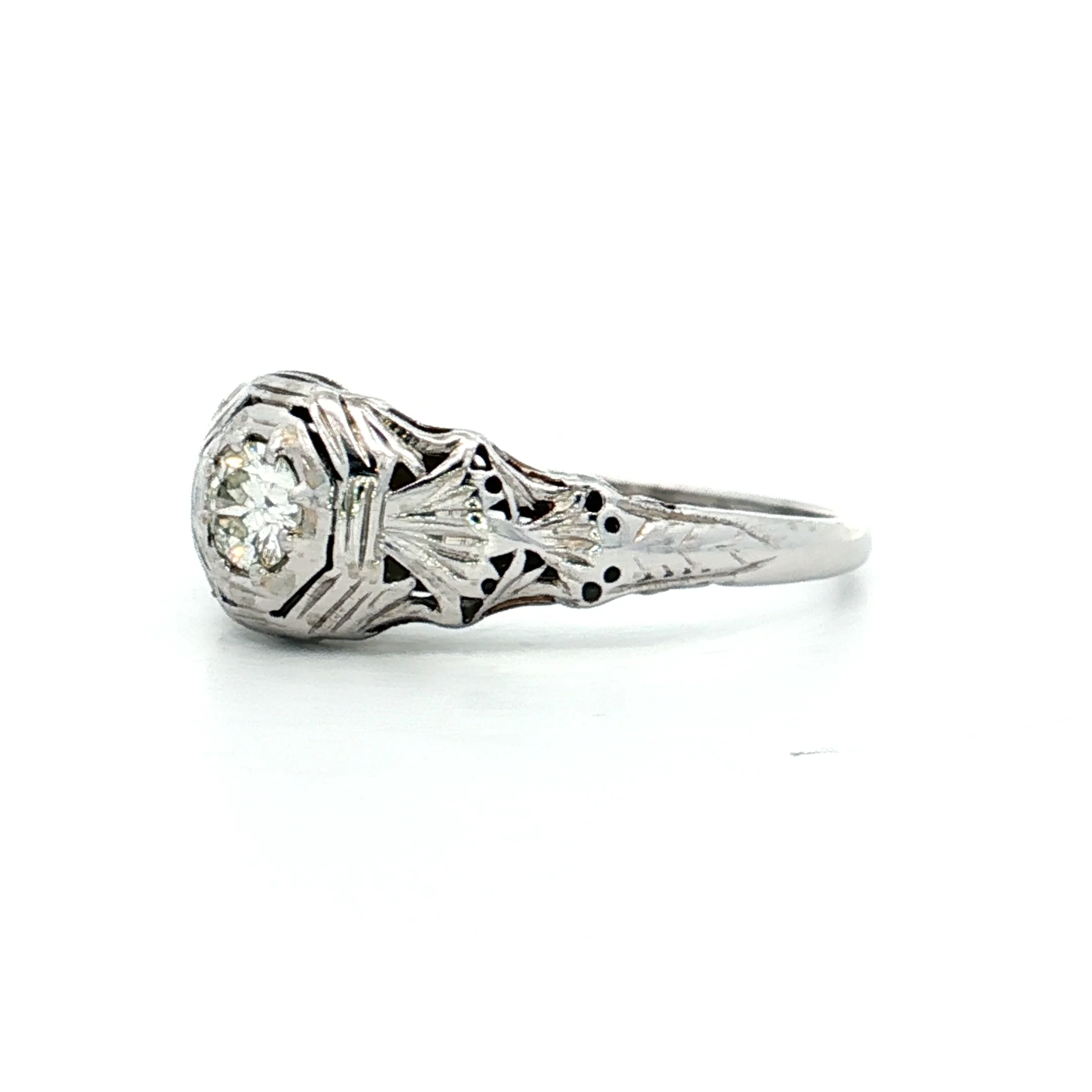 .17 Vintage European Diamond Engagement Ring 18k - Image 2