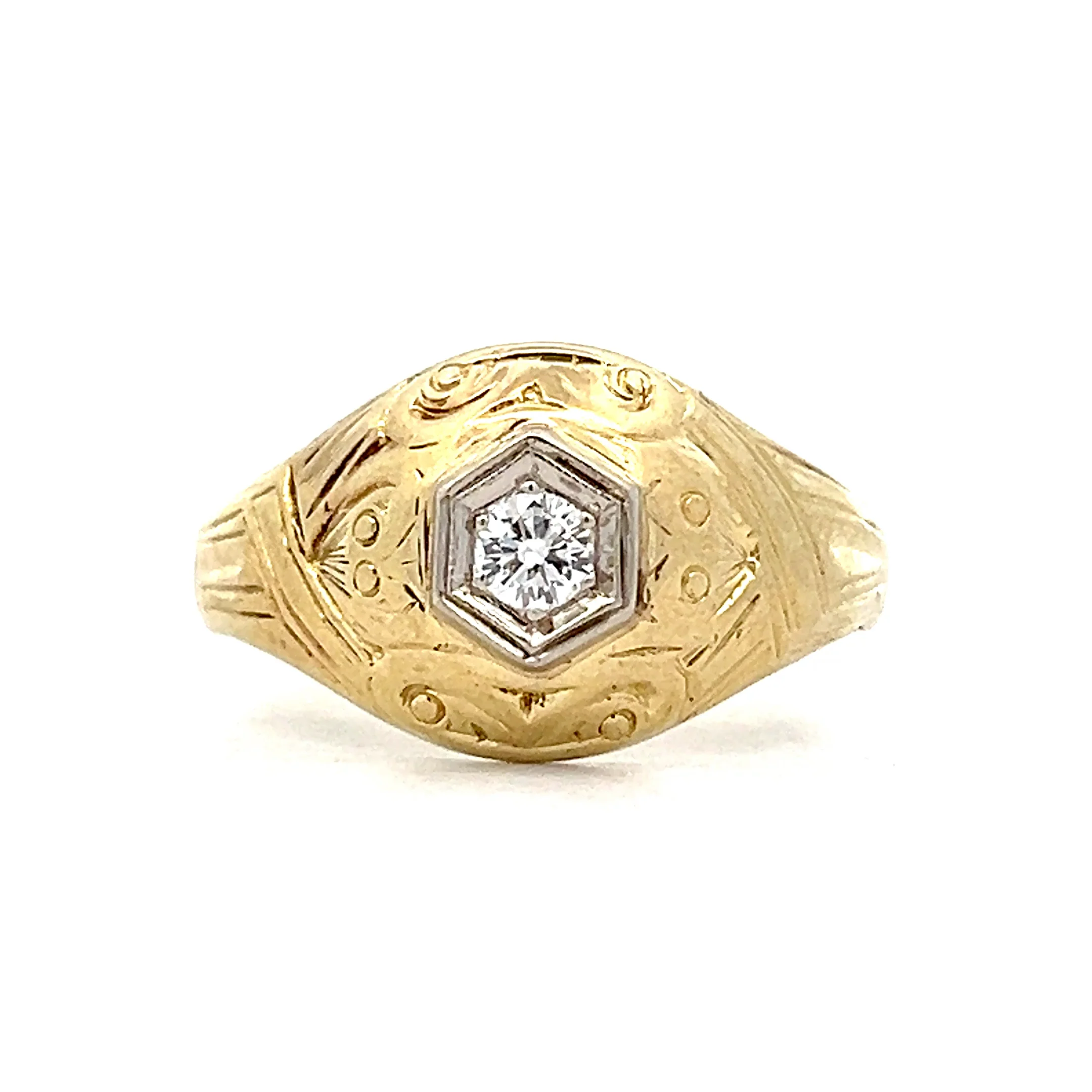 .17 Vintage Retro Solitaire Engagement Ring in 14k