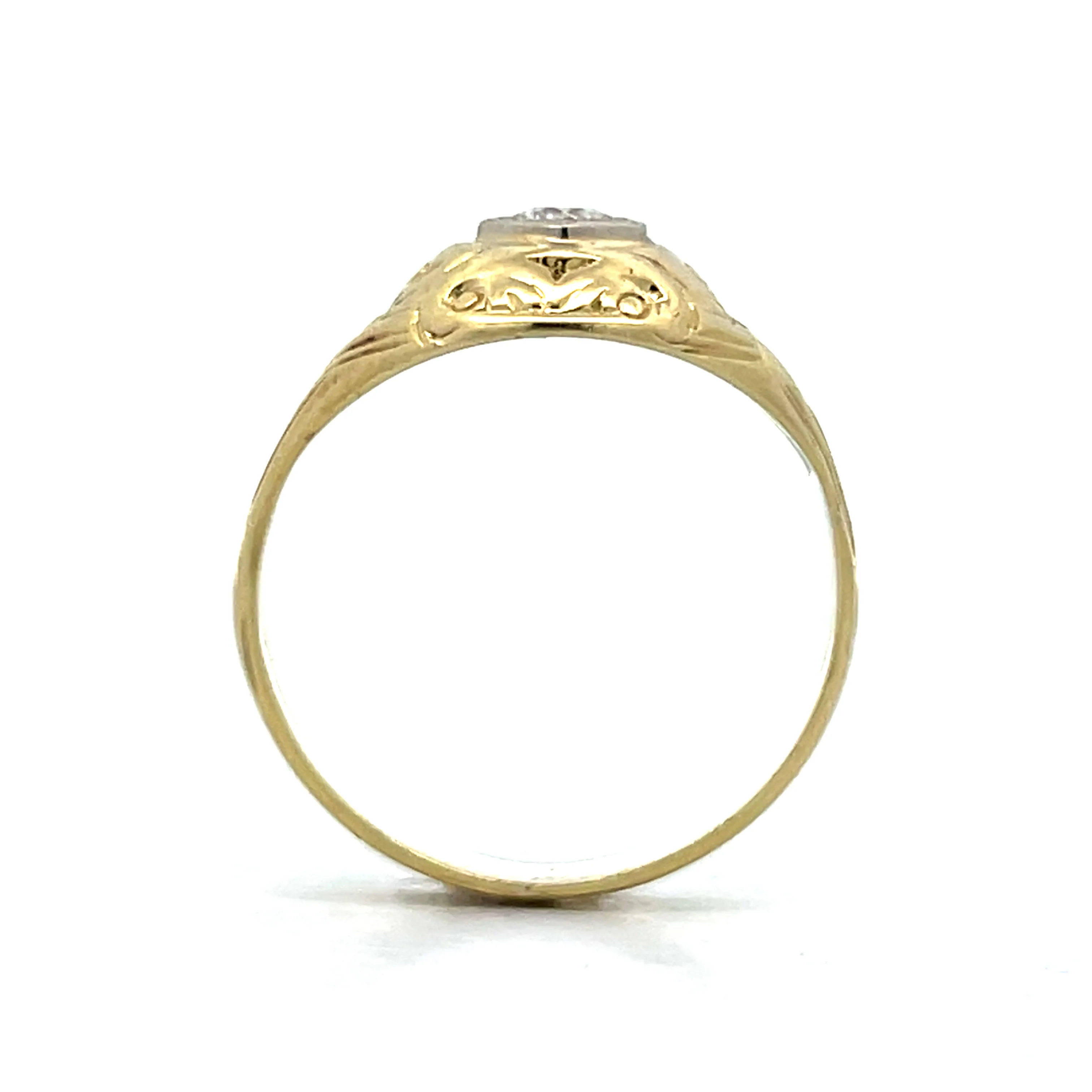 .17 Vintage Retro Solitaire Engagement Ring in 14k - Image 4