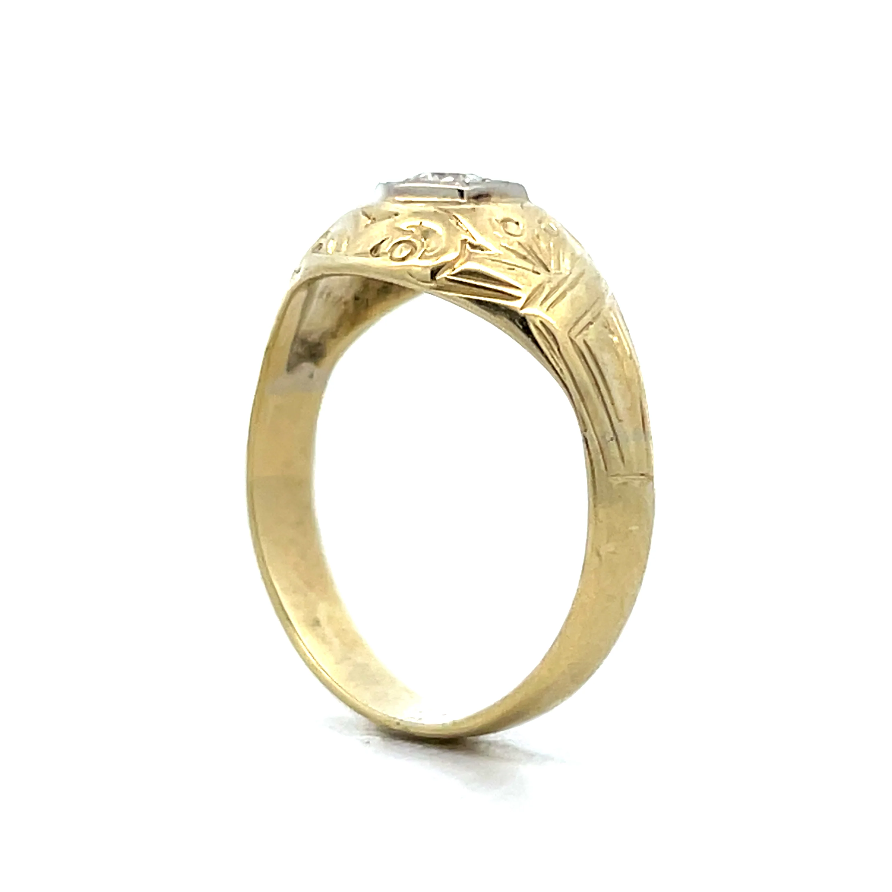 .17 Vintage Retro Solitaire Engagement Ring in 14k - Image 5