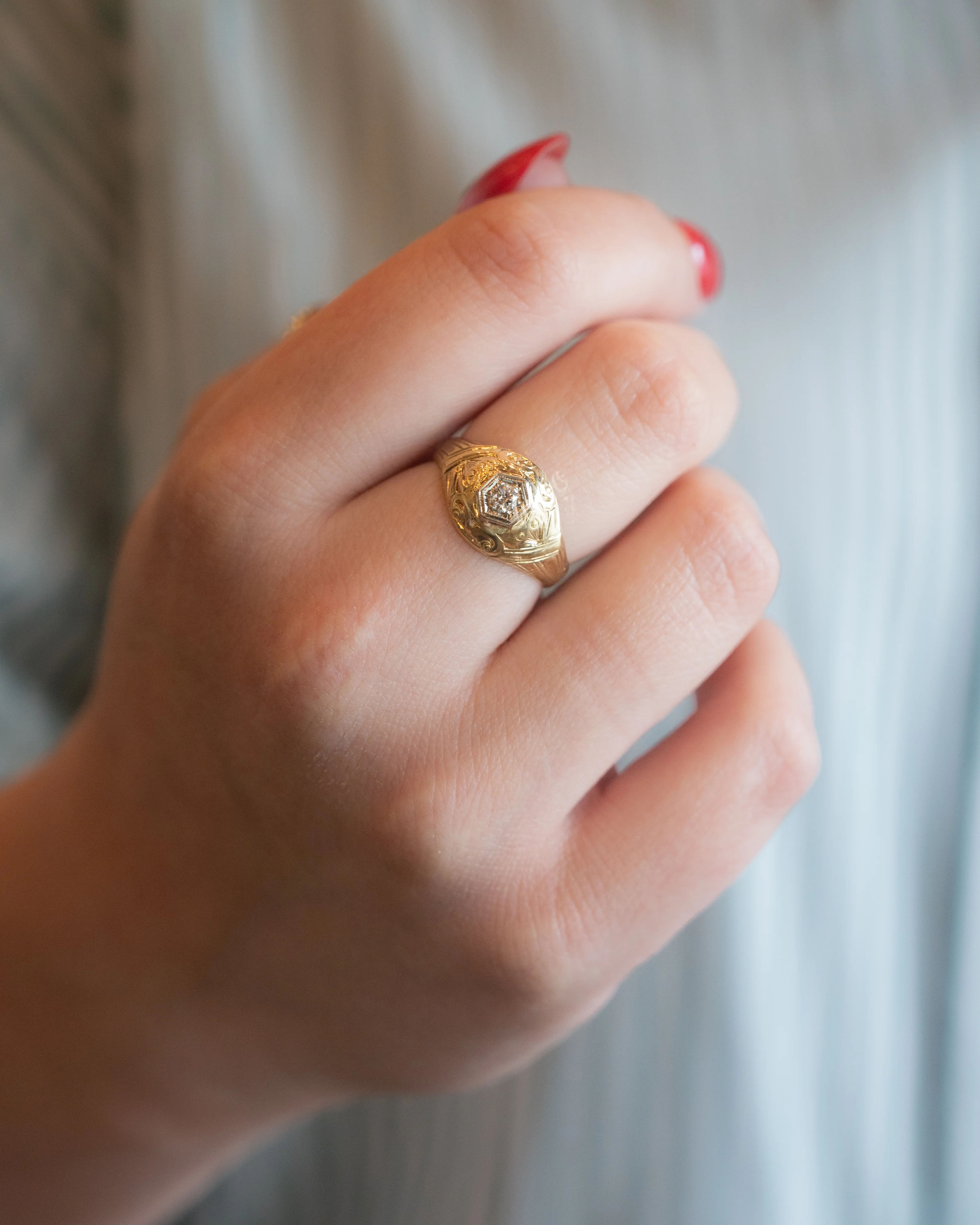 .17 Vintage Retro Solitaire Engagement Ring in 14k - Image 7