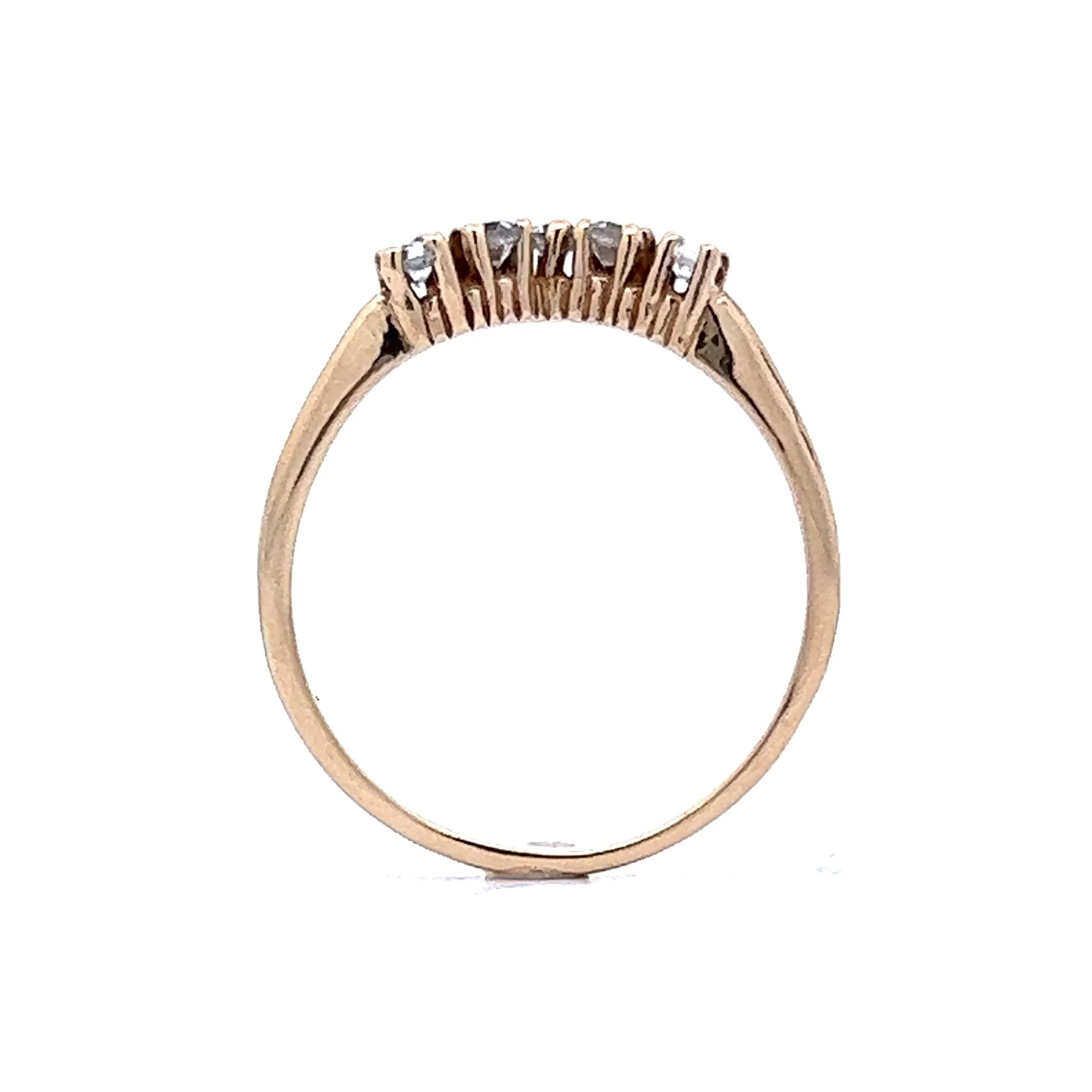 V Shaped Diamond Contour Wedding Band in 14k Yellow Gold - Image 4