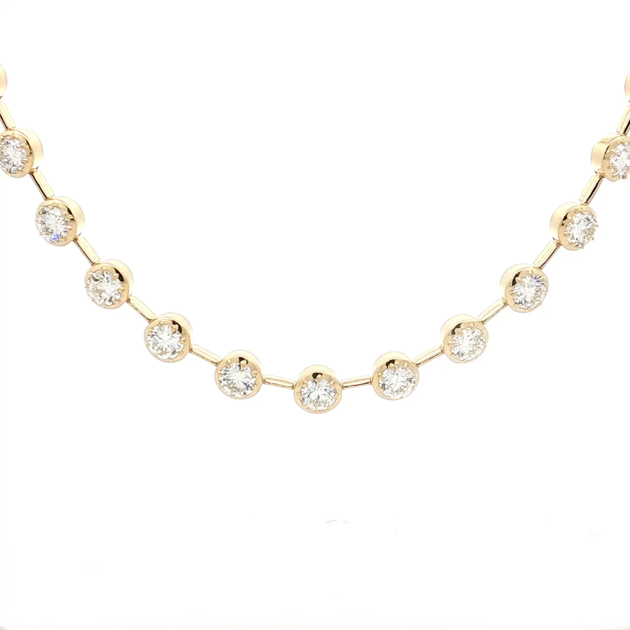 18.69 Diamond Tennis Necklace in 18k Yellow Gold