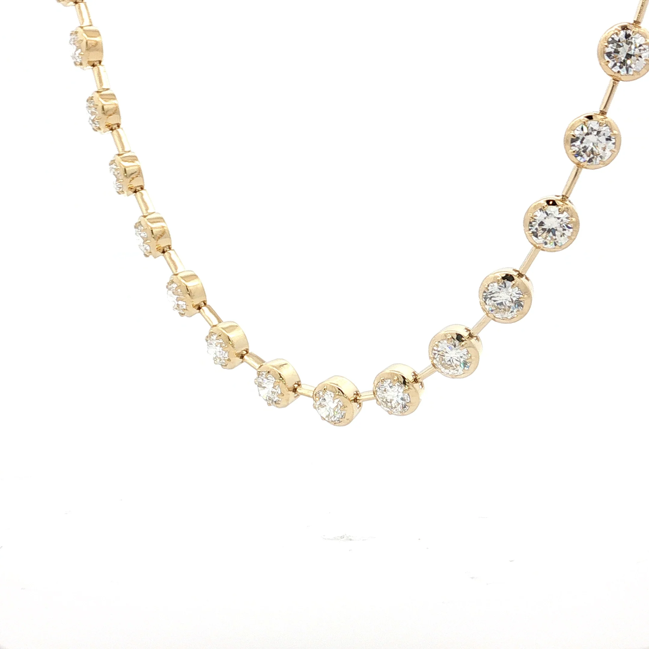 18.69 Diamond Tennis Necklace in 18k Yellow Gold - Image 2