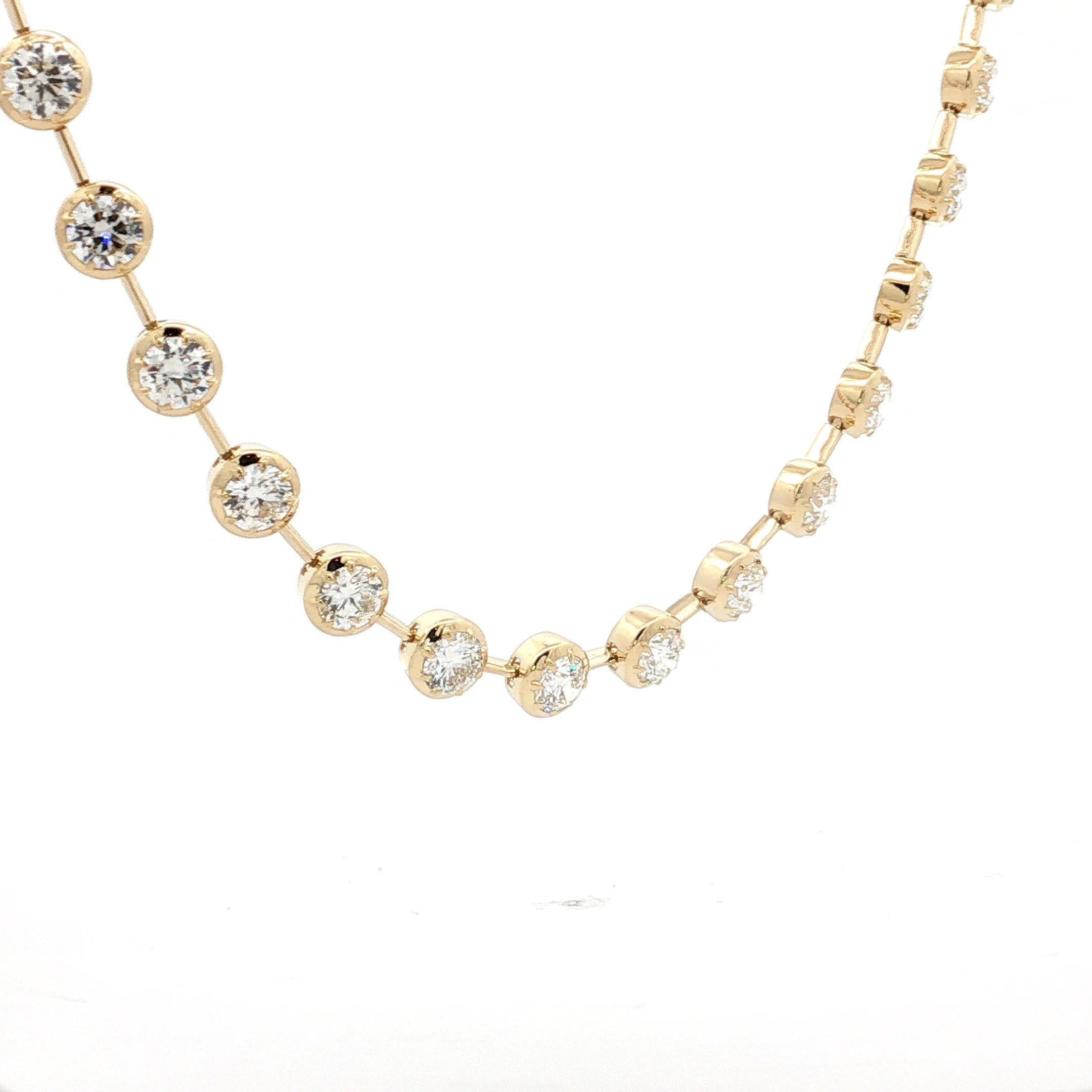 18.69 Diamond Tennis Necklace in 18k Yellow Gold - Image 3